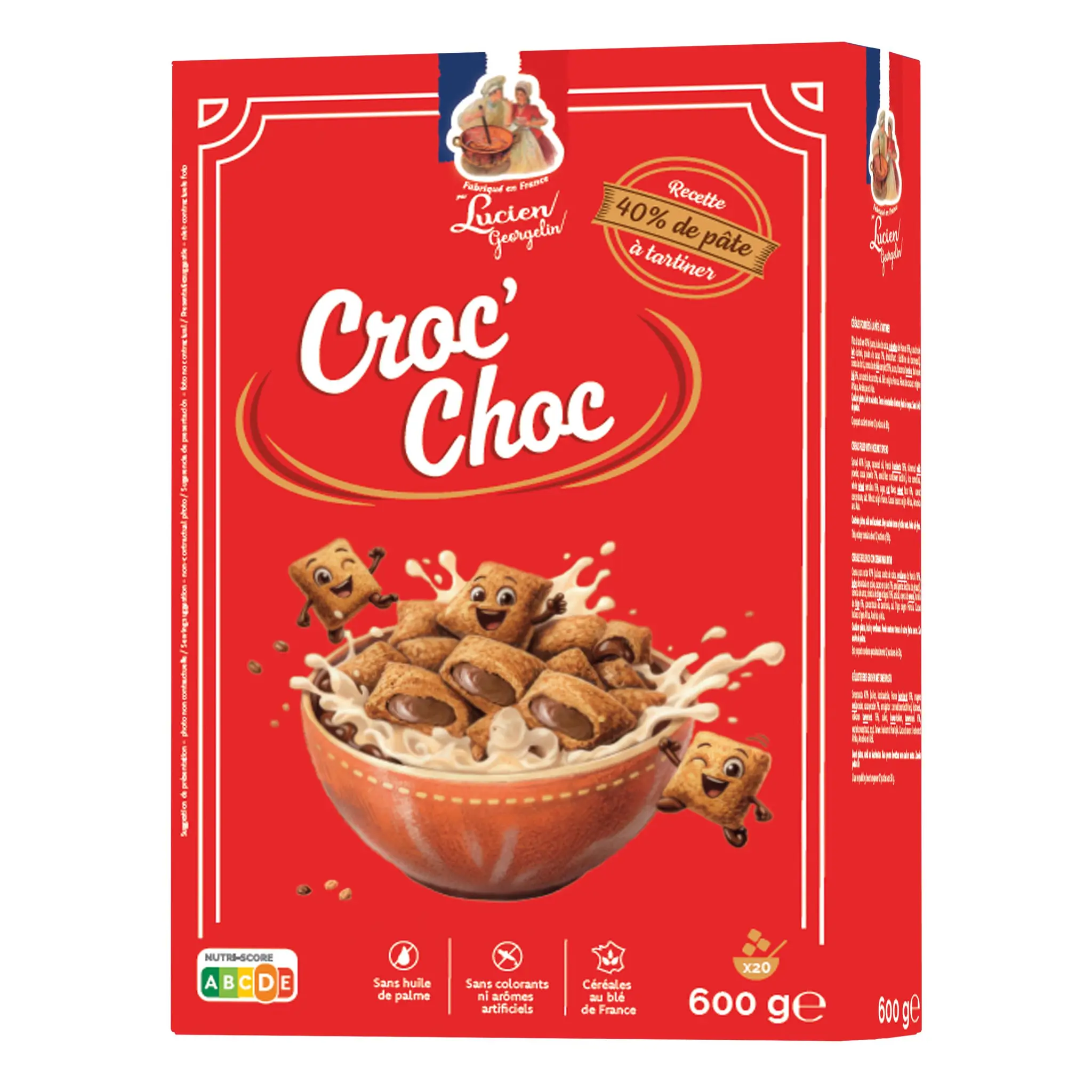 LUCIEN GEORGELIN Céréales Croc' choc à la pâte à tartiner