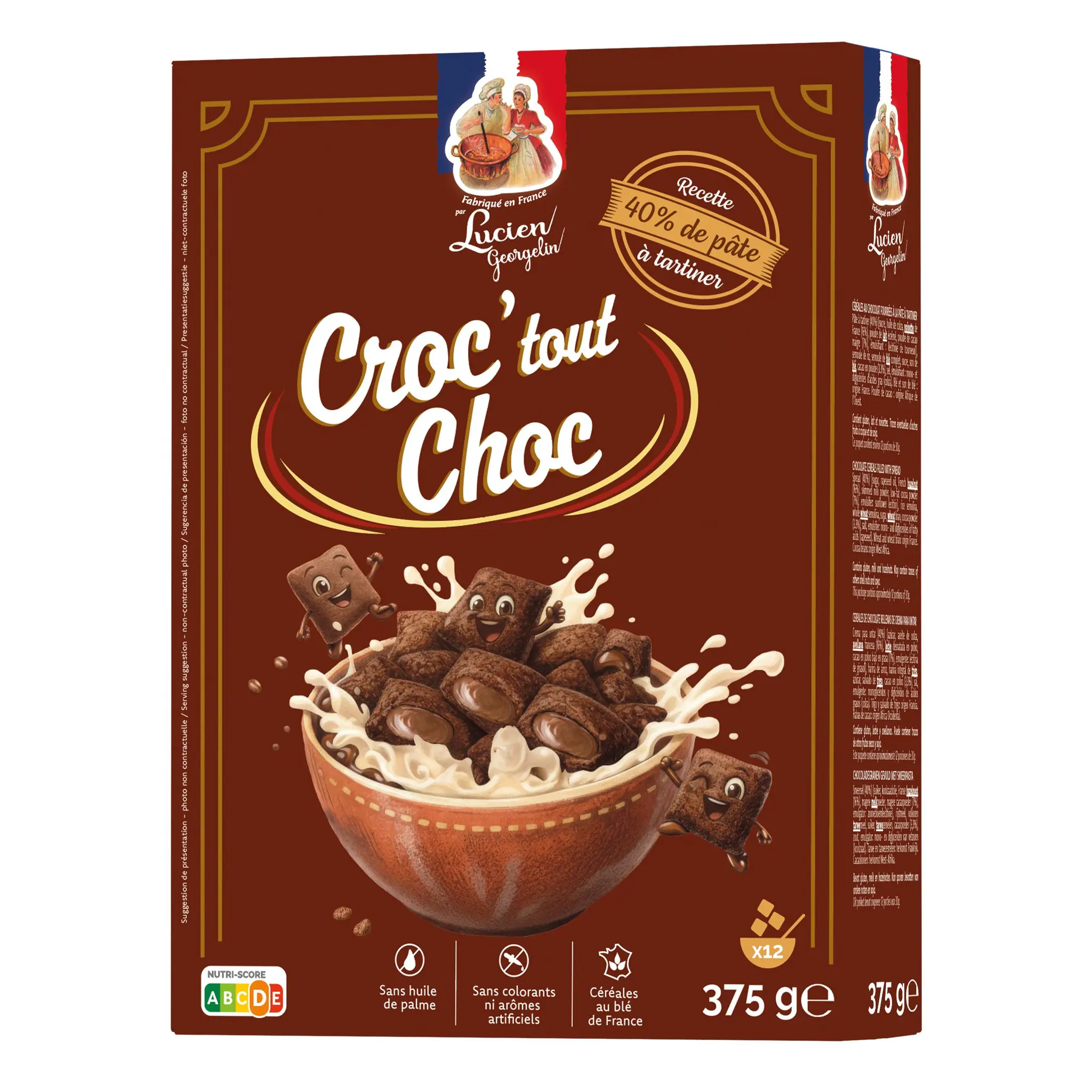 LUCIEN GEORGELIN Croc'tout choc céréales à la pâte à tartiner sans huile de palme