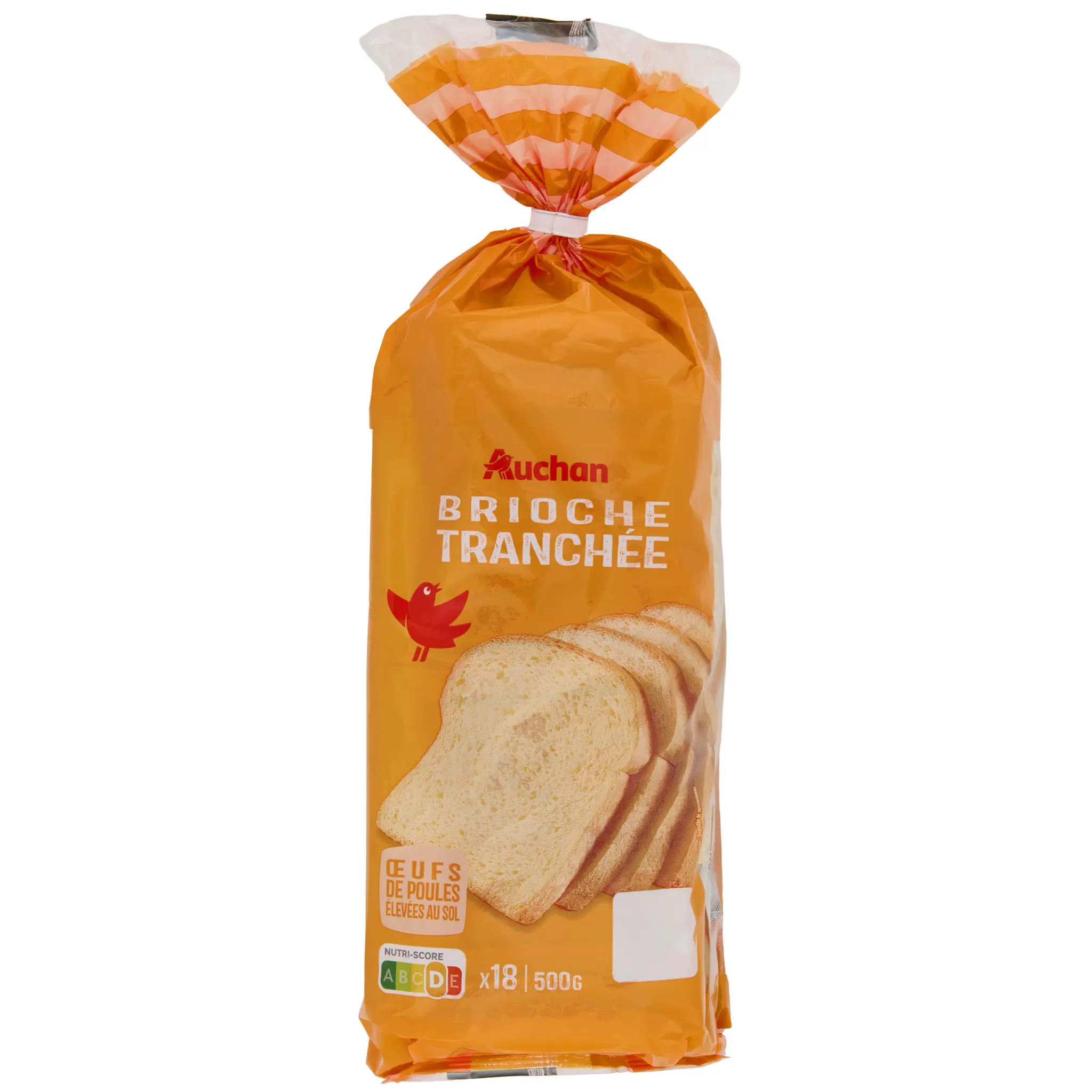 AUCHAN Brioche tranchée aux œufs frais