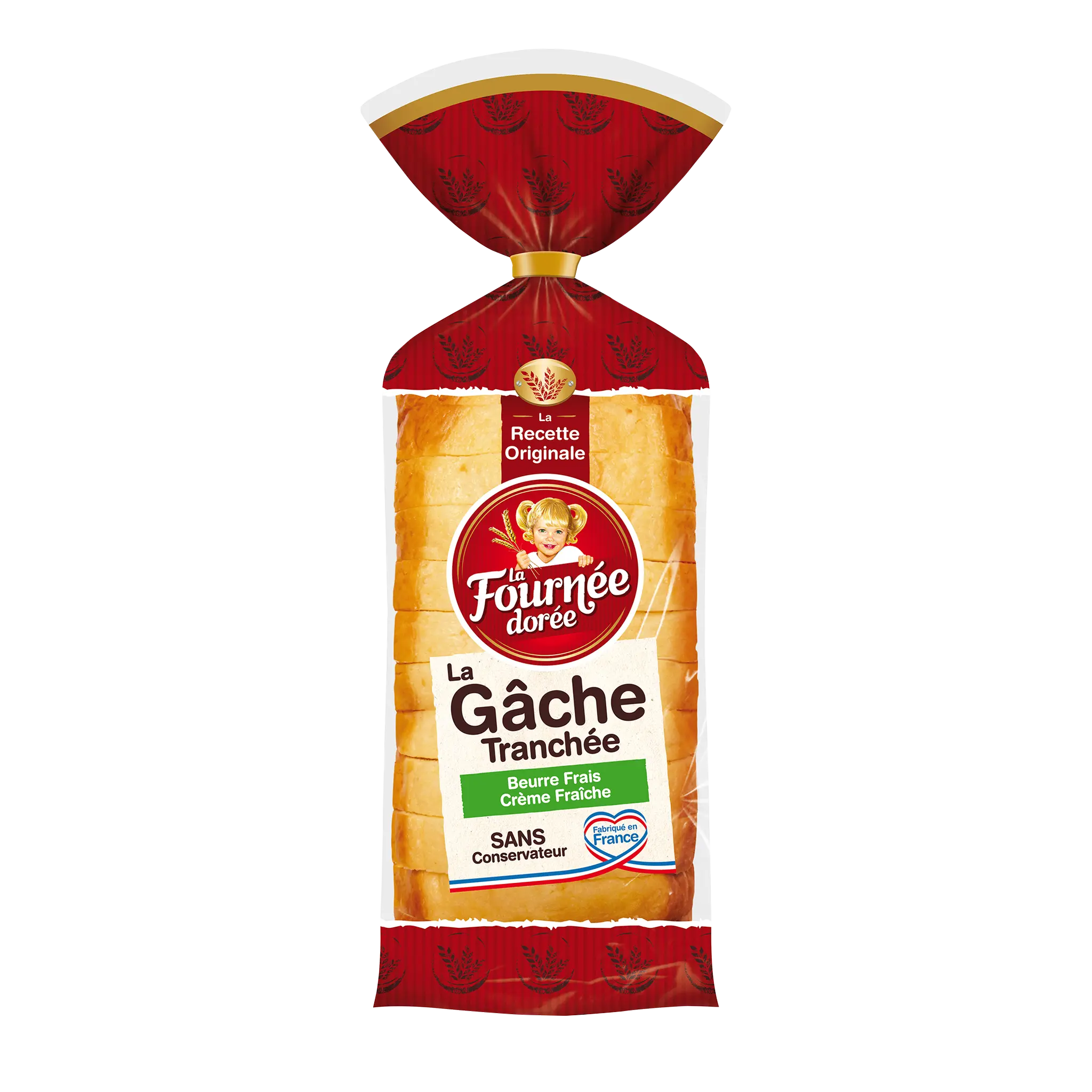 FOURNEE DOREE Gâche tranchée au beurre frais et à la crème fraîche