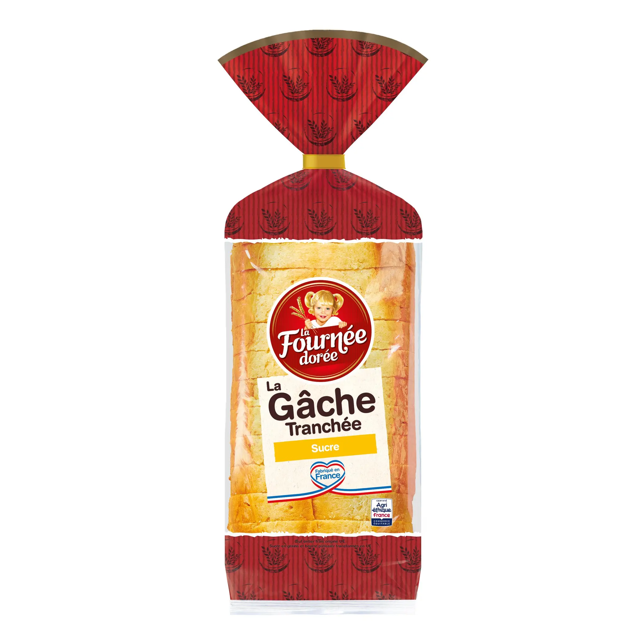 FOURNEE DOREE La gâche brioche tranchée au sucre