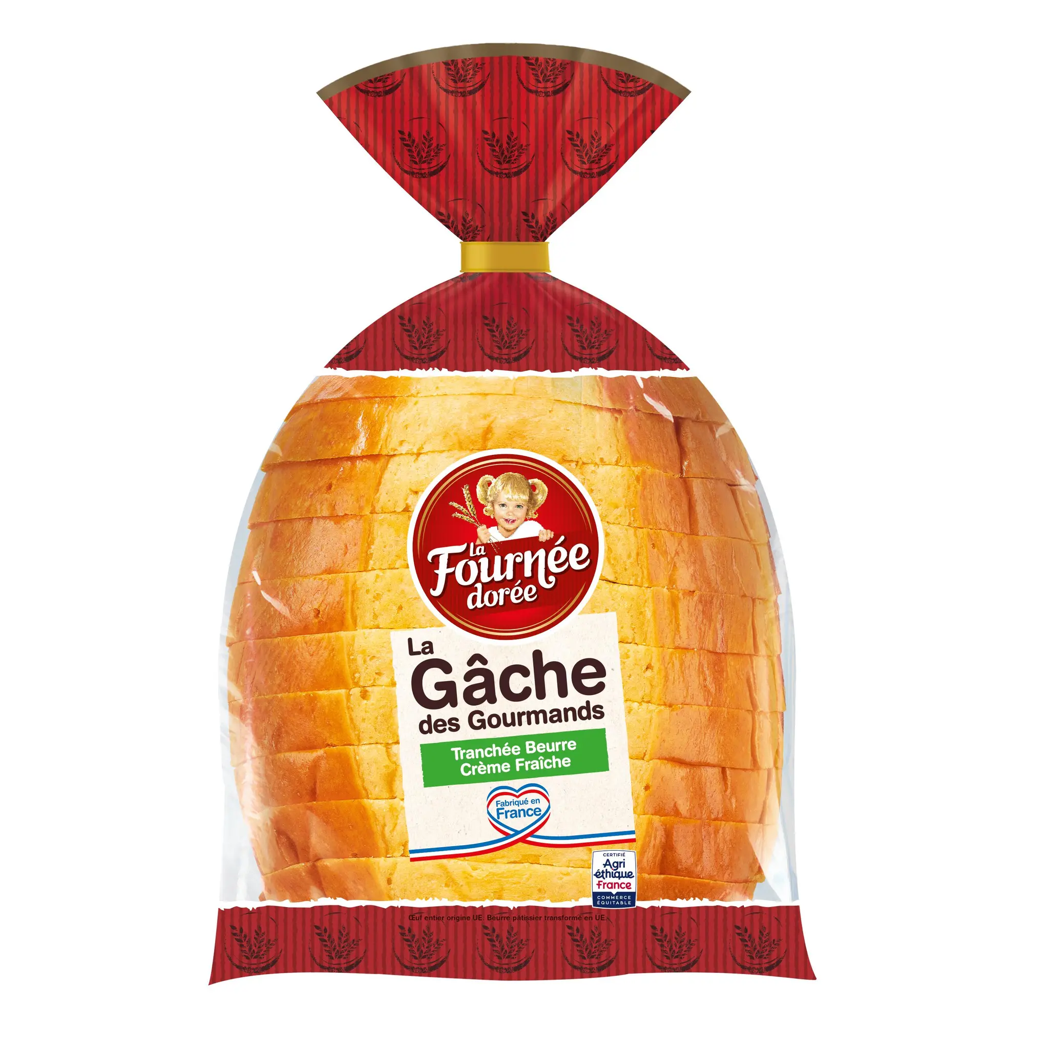 LA FOURNEE DOREE Gâche tranchée au beurre et à la crème fraîche