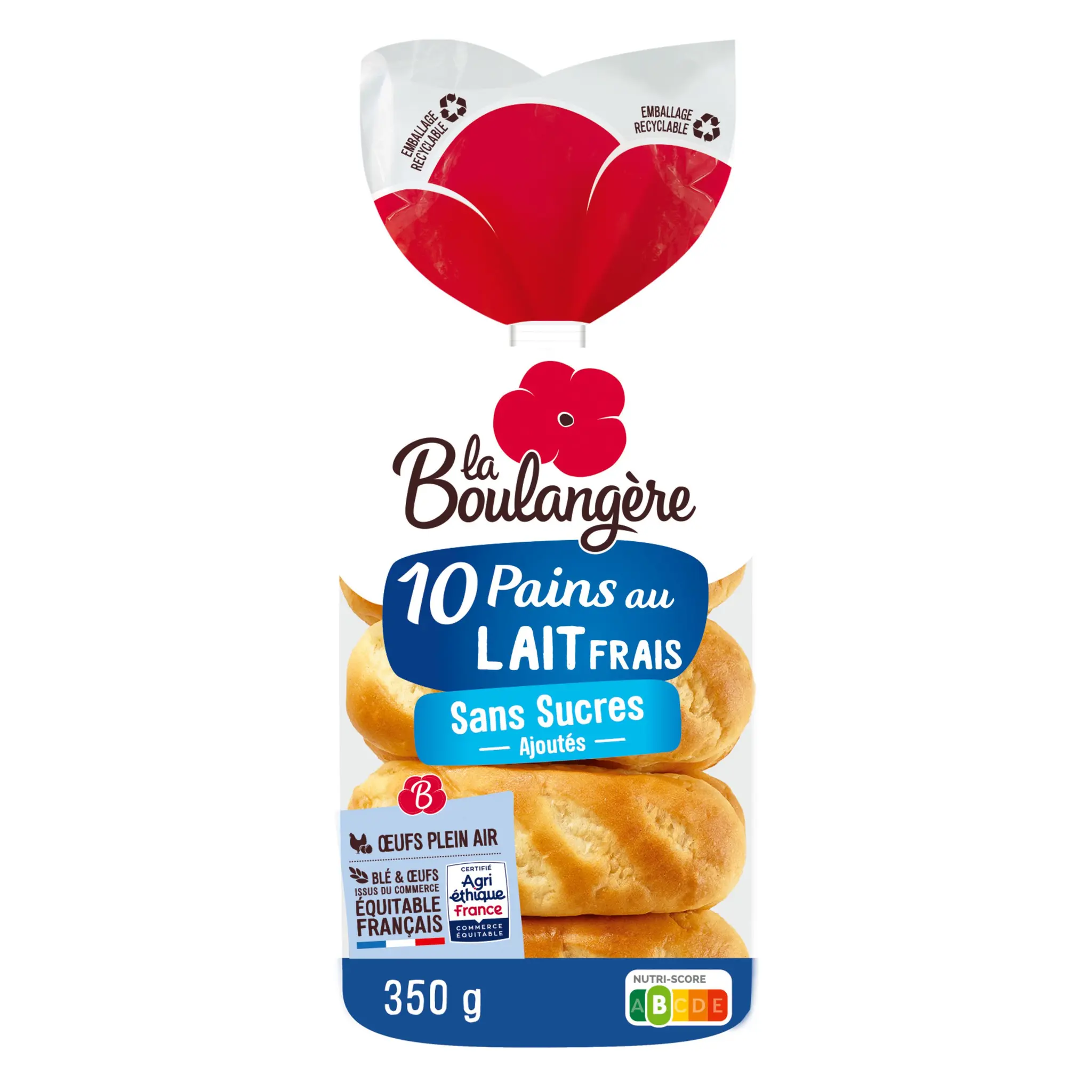 LA BOULANGERE Pains au lait sans sucres ajoutés déjà fendus