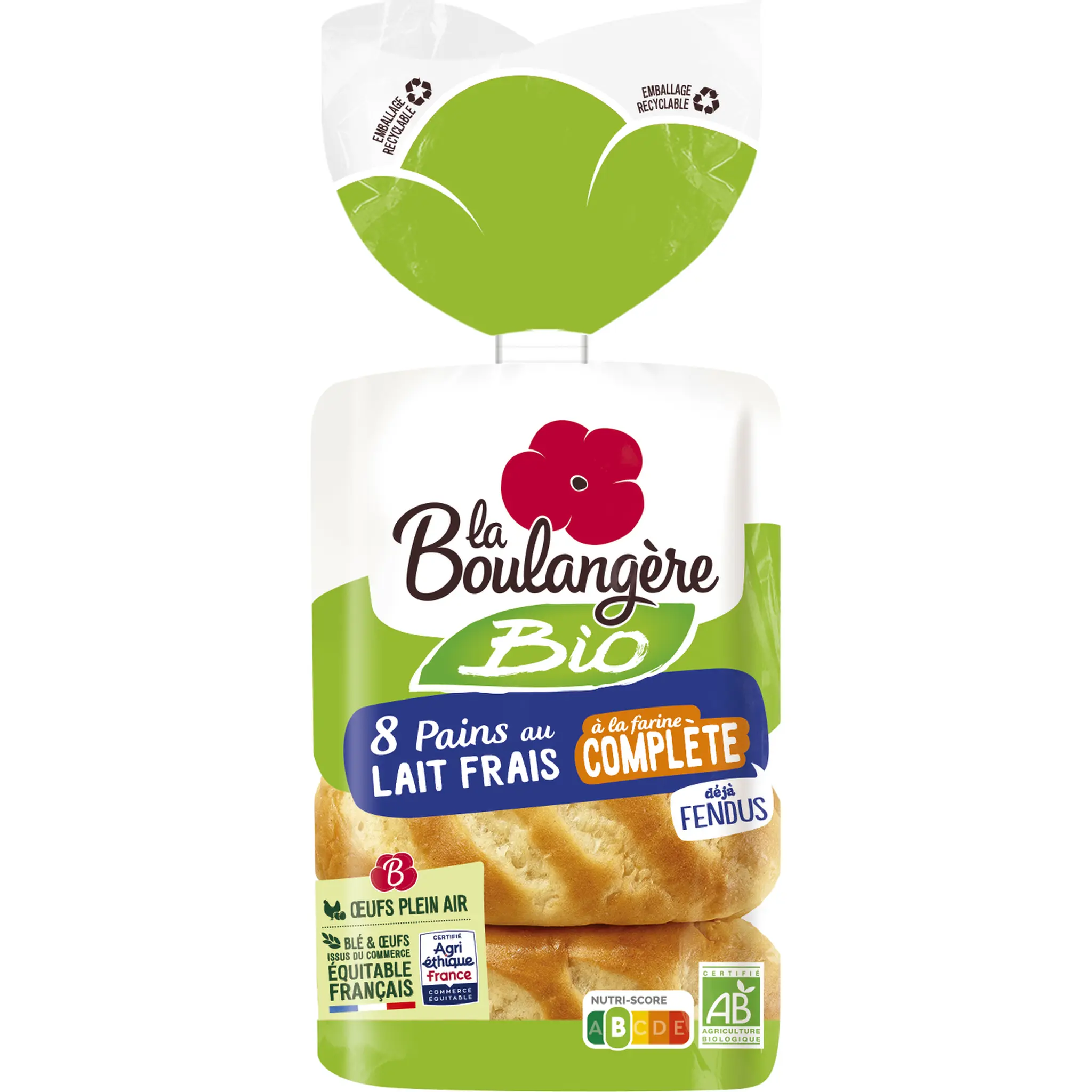 LA BOULANGERE Pain au lait bio à la farine complète