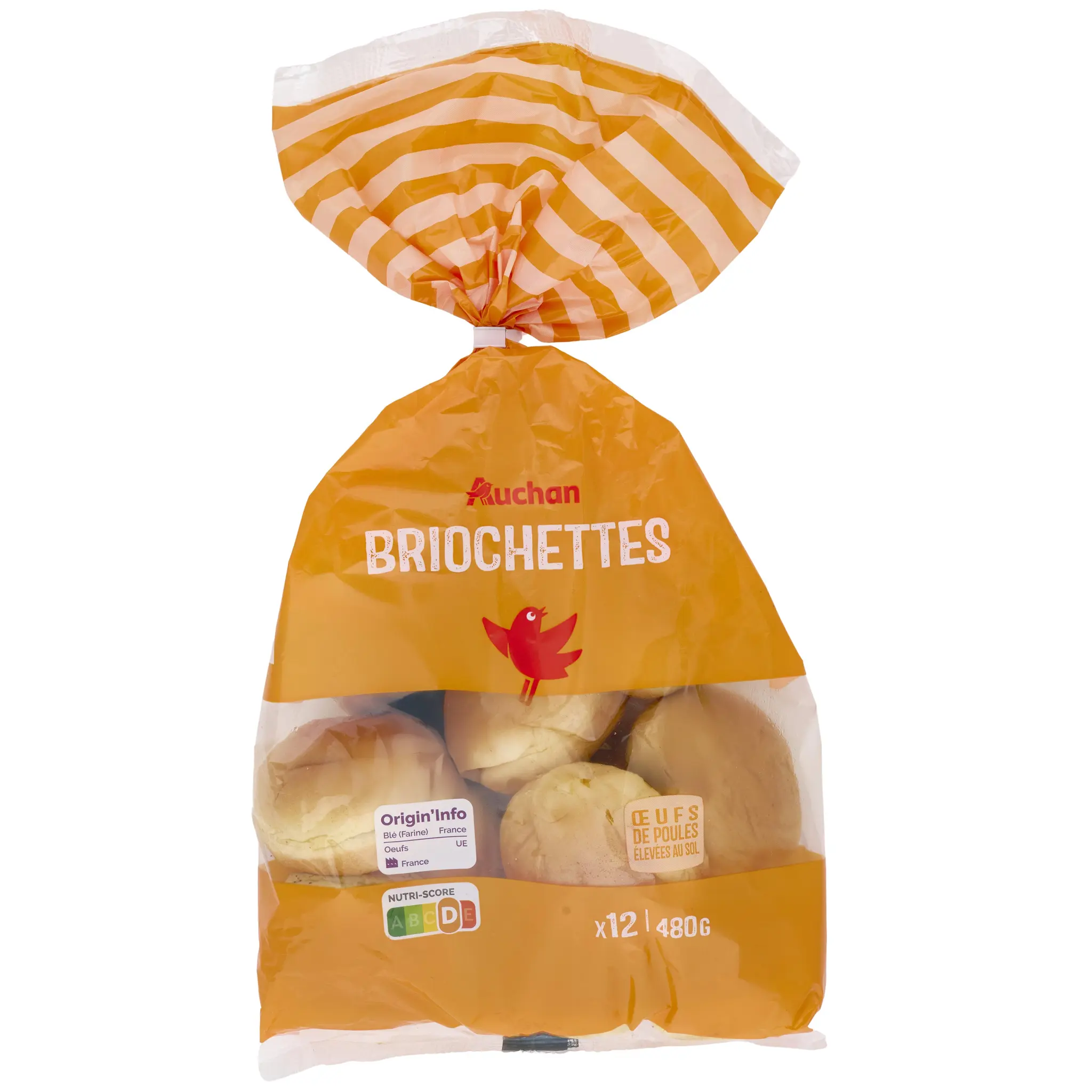 AUCHAN Briochettes nature aux œufs frais