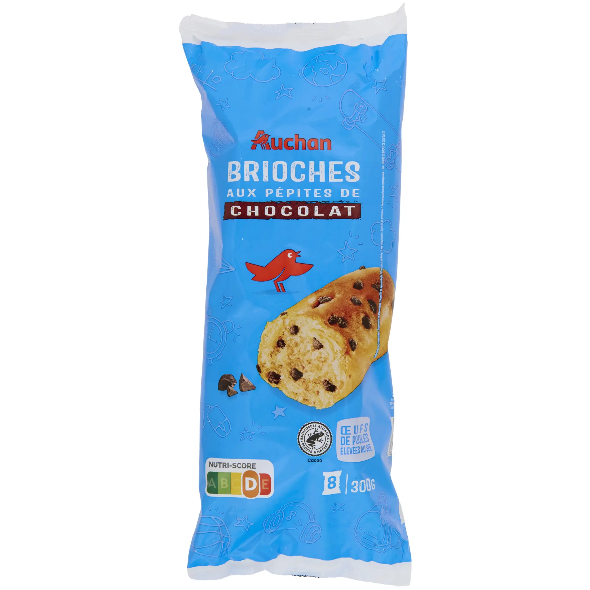 AUCHAN Brioches aux pépites de chocolat sachets fraîcheur