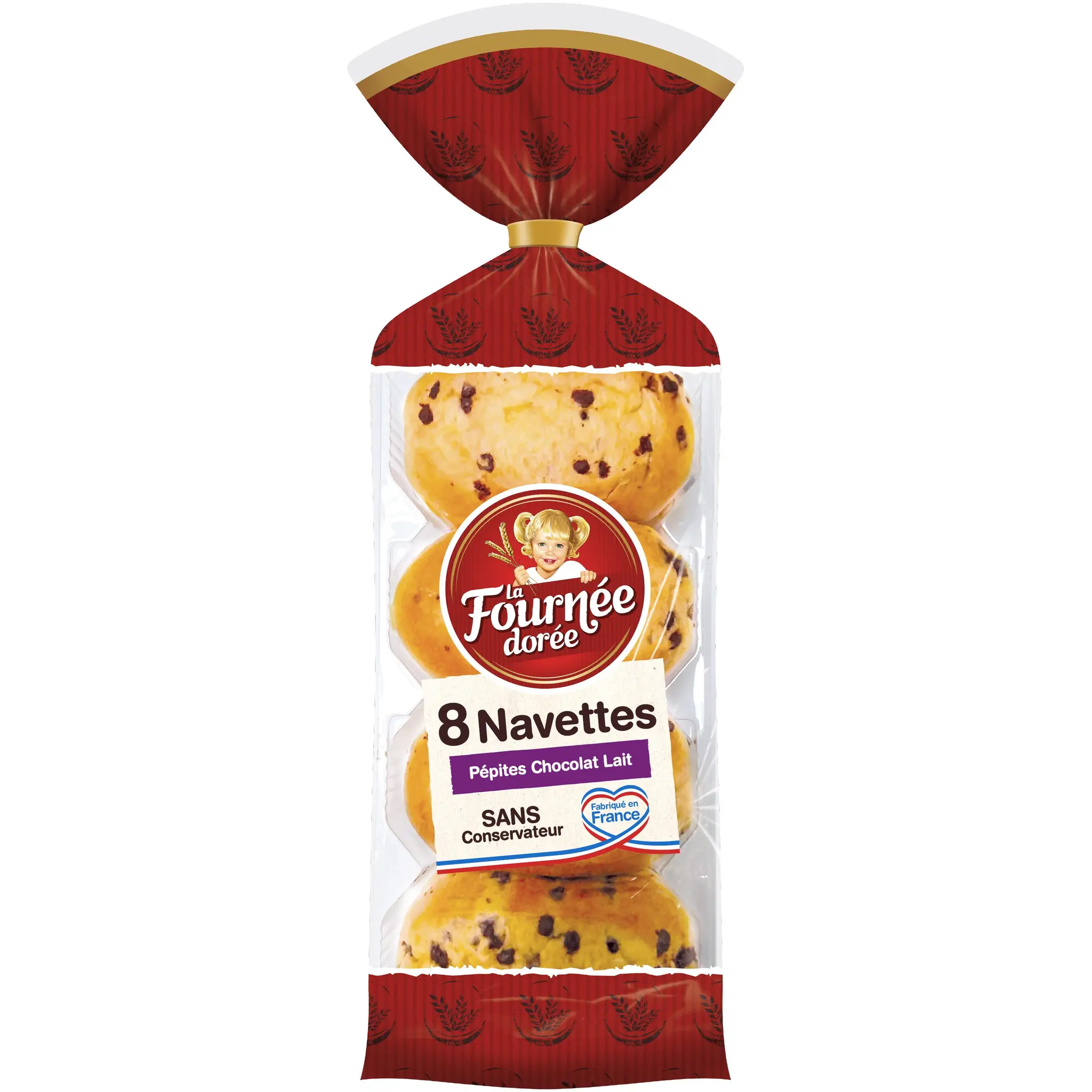 LA FOURNEE DOREE Navettes aux pépites de chocolat au lait