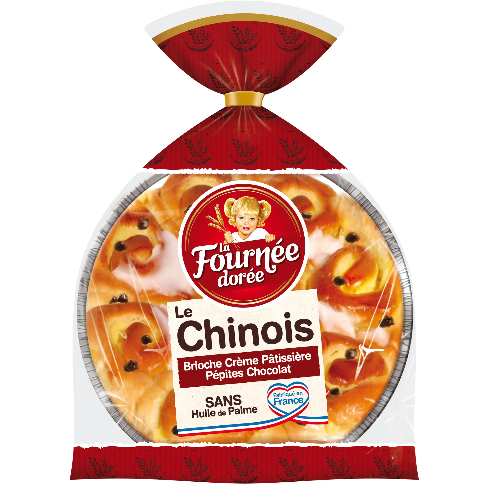LA FOURNEE DOREE Chinois à la crème pâtissière et pépites de chocolat