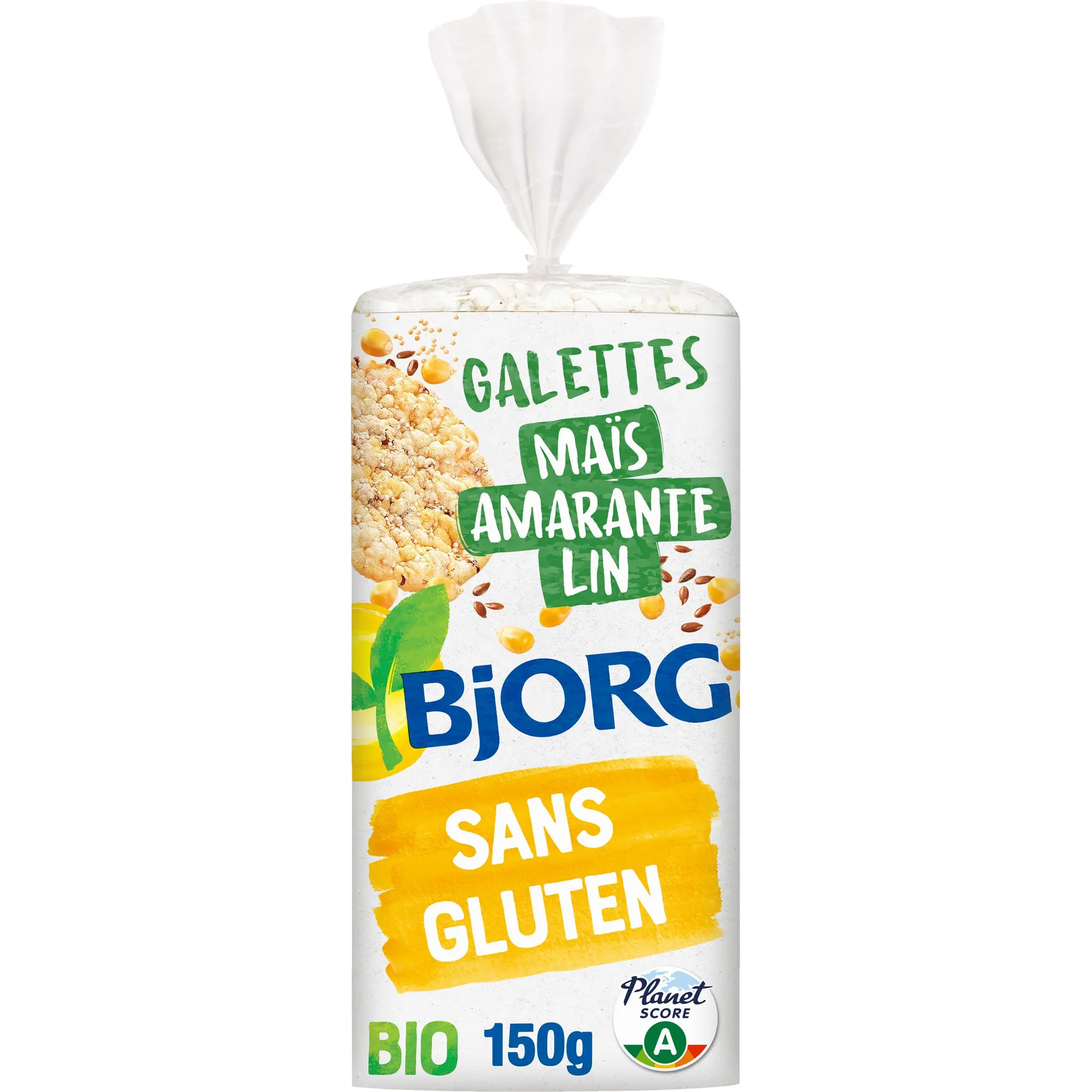 BJORG Galettes de maïs amarante et lin bio sans gluten