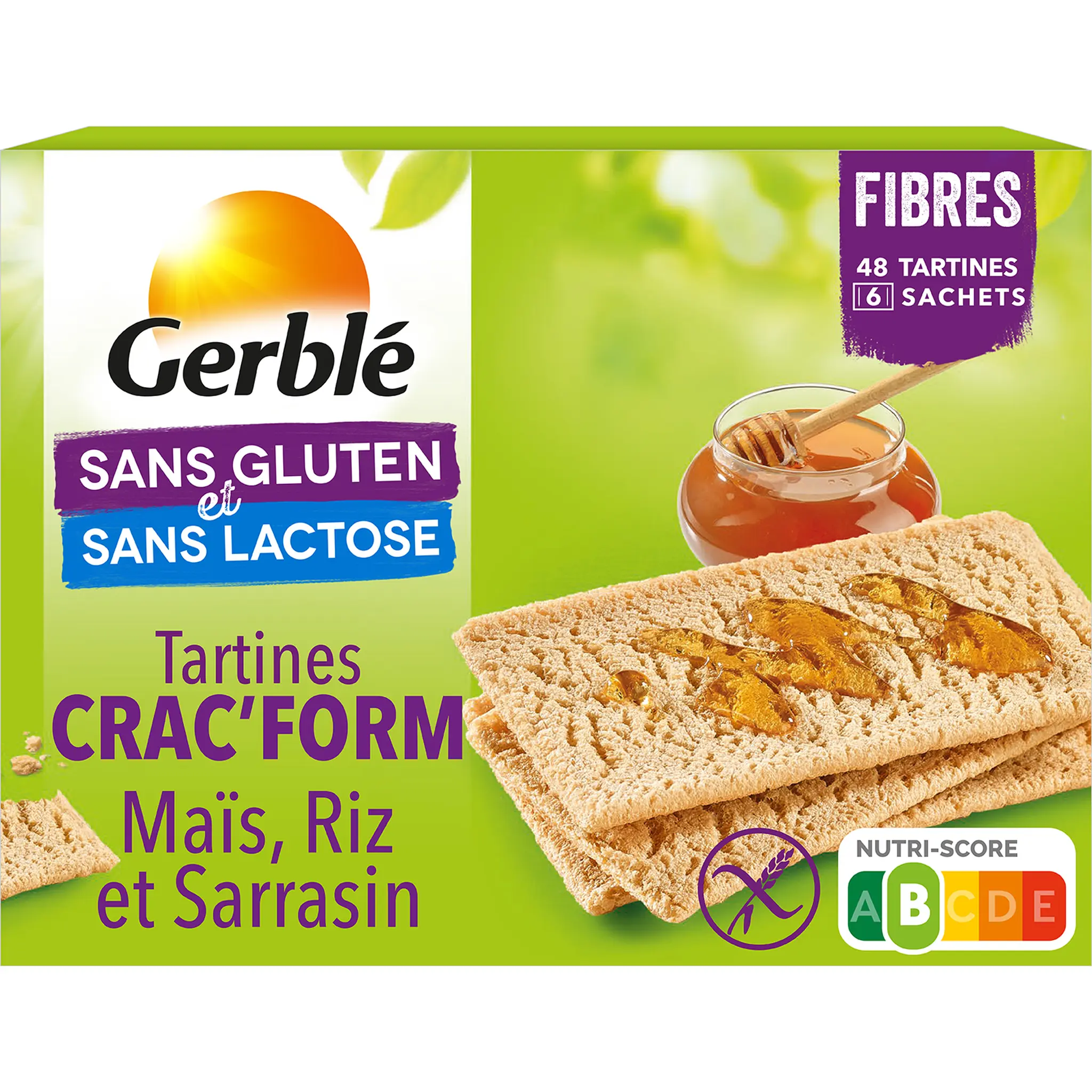 ALLERGO Tartines croustillantes maïs riz sarrasin sans gluten sans lactose