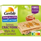 ALLERGO Tartines croustillantes maïs riz sarrasin sans gluten sans lactose