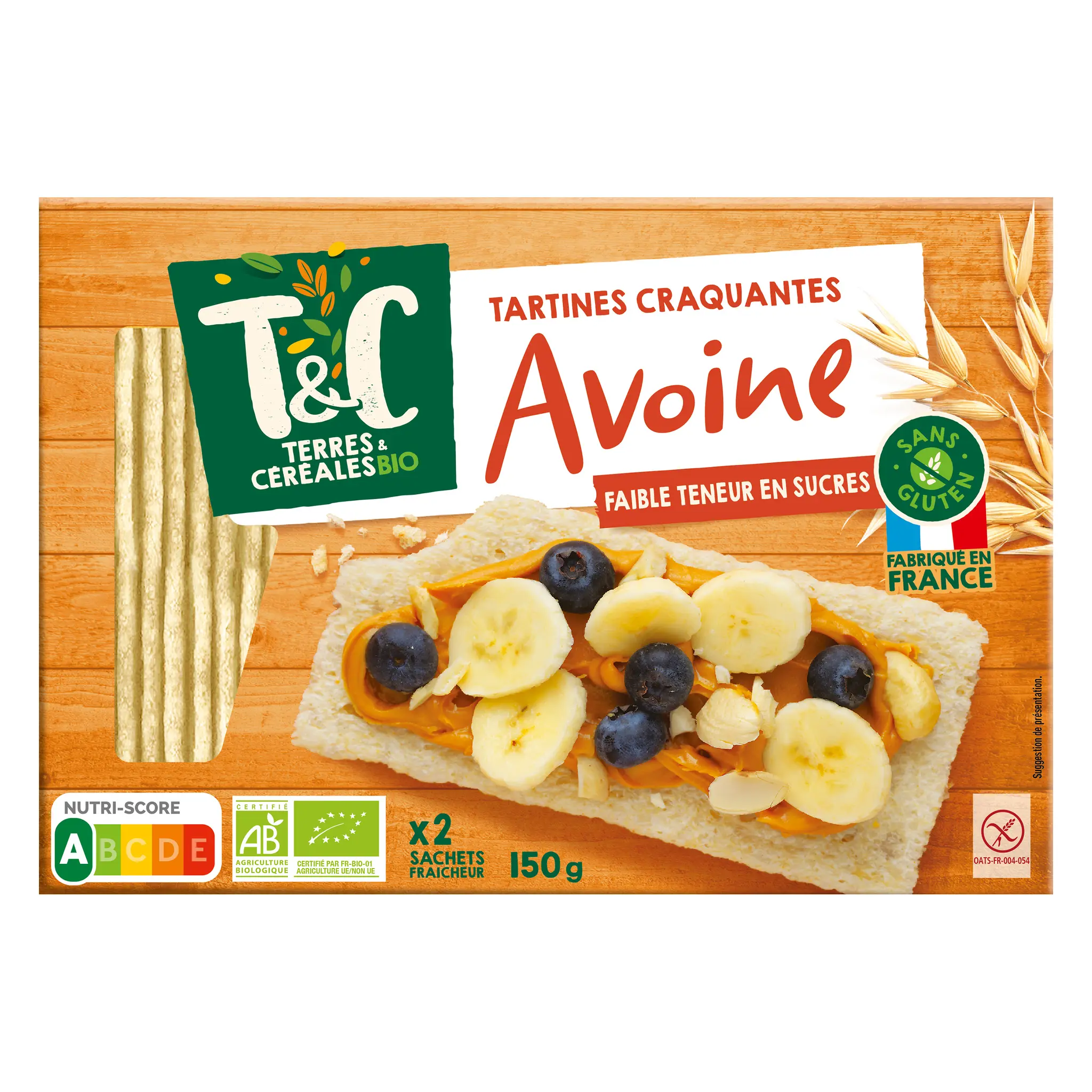 TERRES ET CEREALES Tartines craquantes à l'avoine sans gluten bio