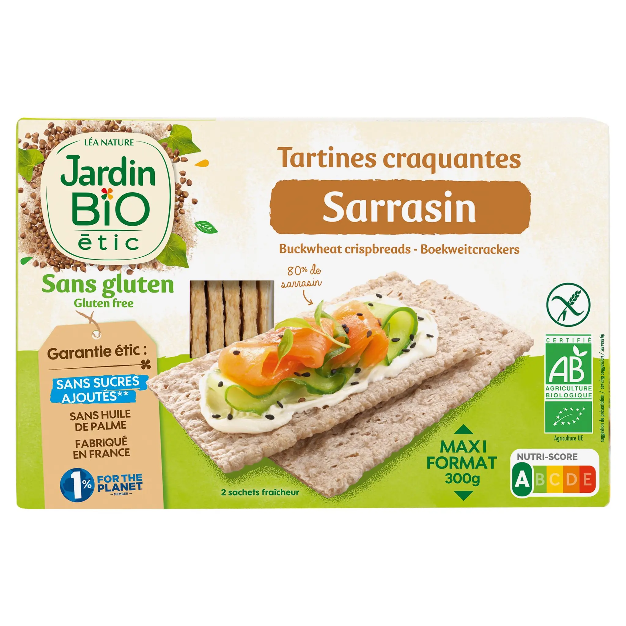 JARDIN BIO Tartines craquantes au sarrasin sans gluten