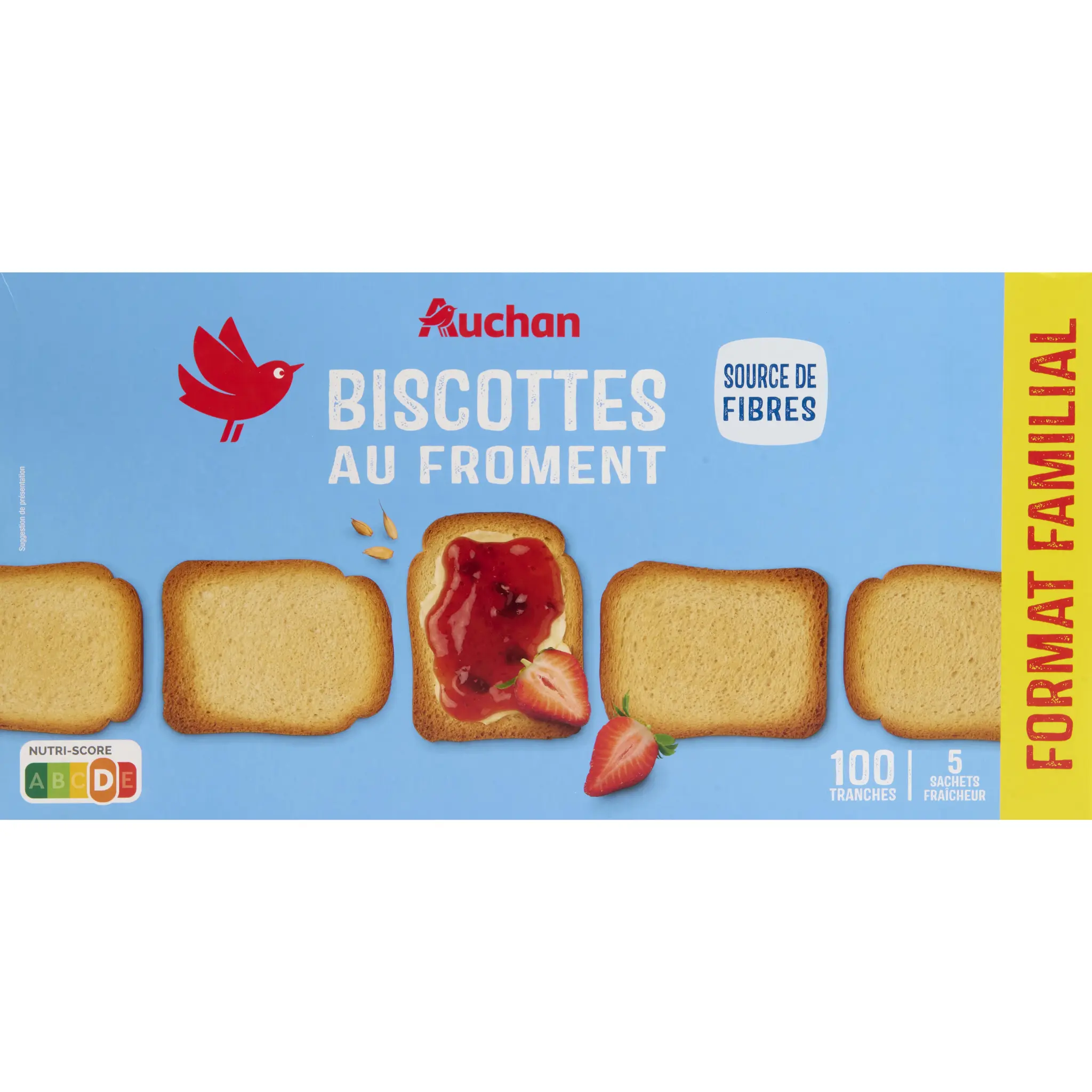 AUCHAN Biscottes au froment