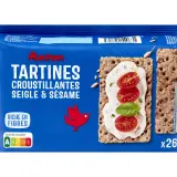 AUCHAN Tartines croustillantes seigle et sésame
