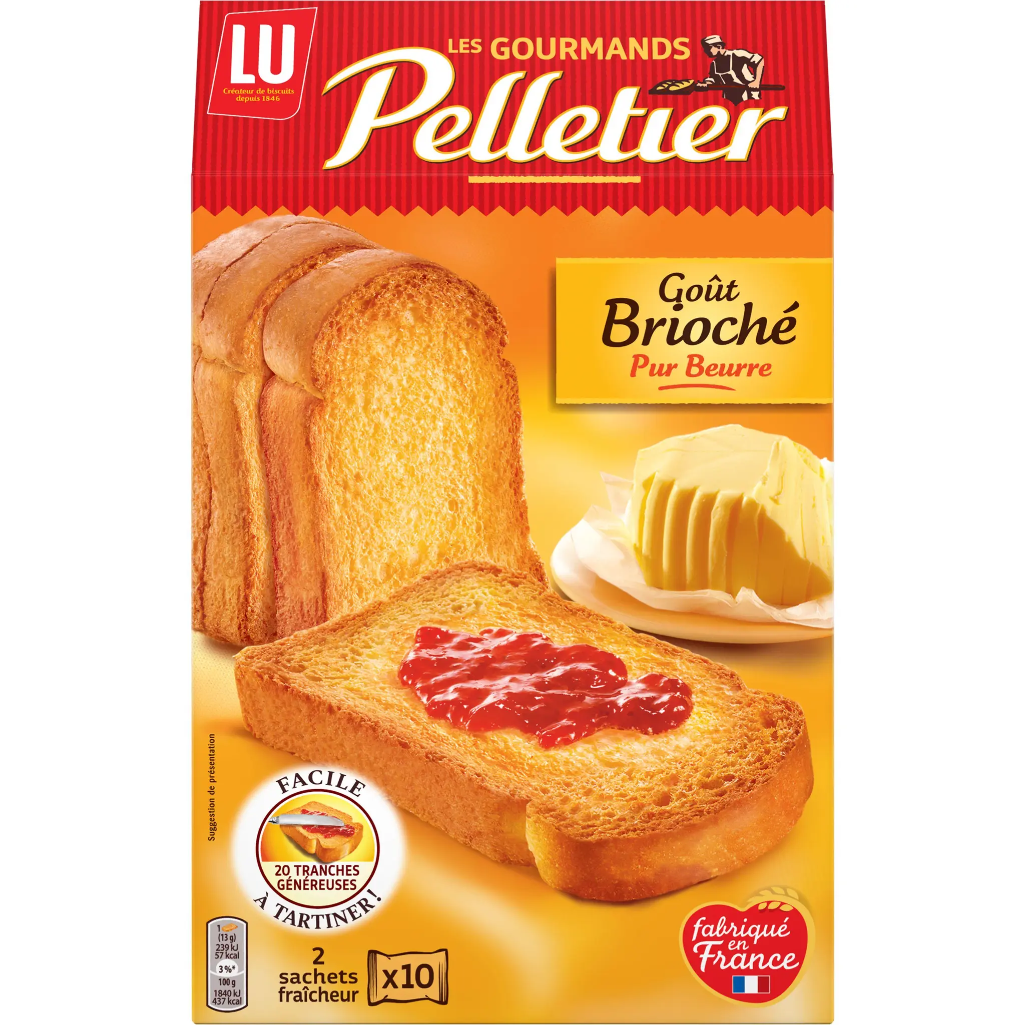 PELLETIER Pain grillé goût brioché pur beurre