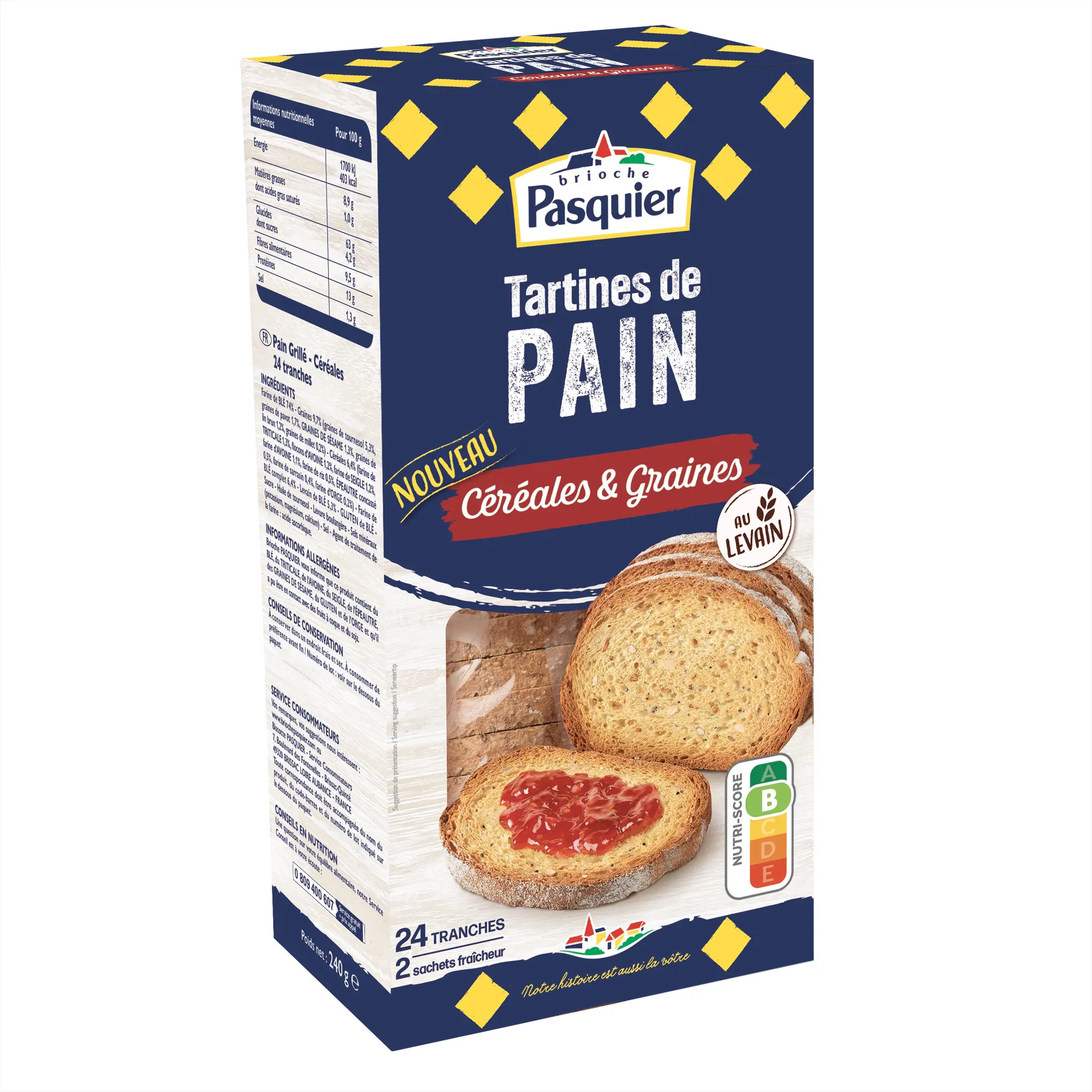 PASQUIER Tartines de pain aux céréales et graines