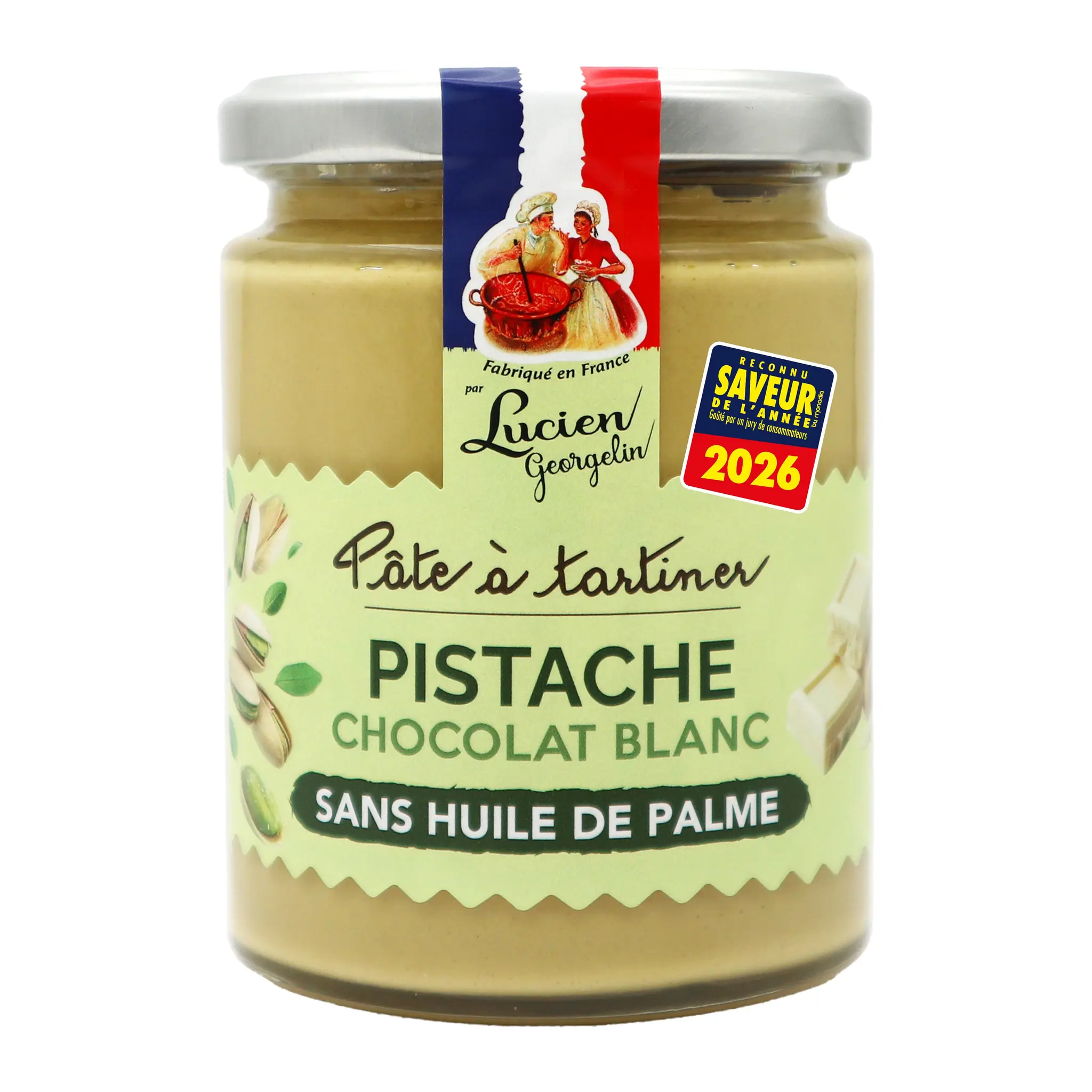 LUCIEN GEORGELIN Pâte à tartiner à la pistache et au chocolat blanc sans huile de palme