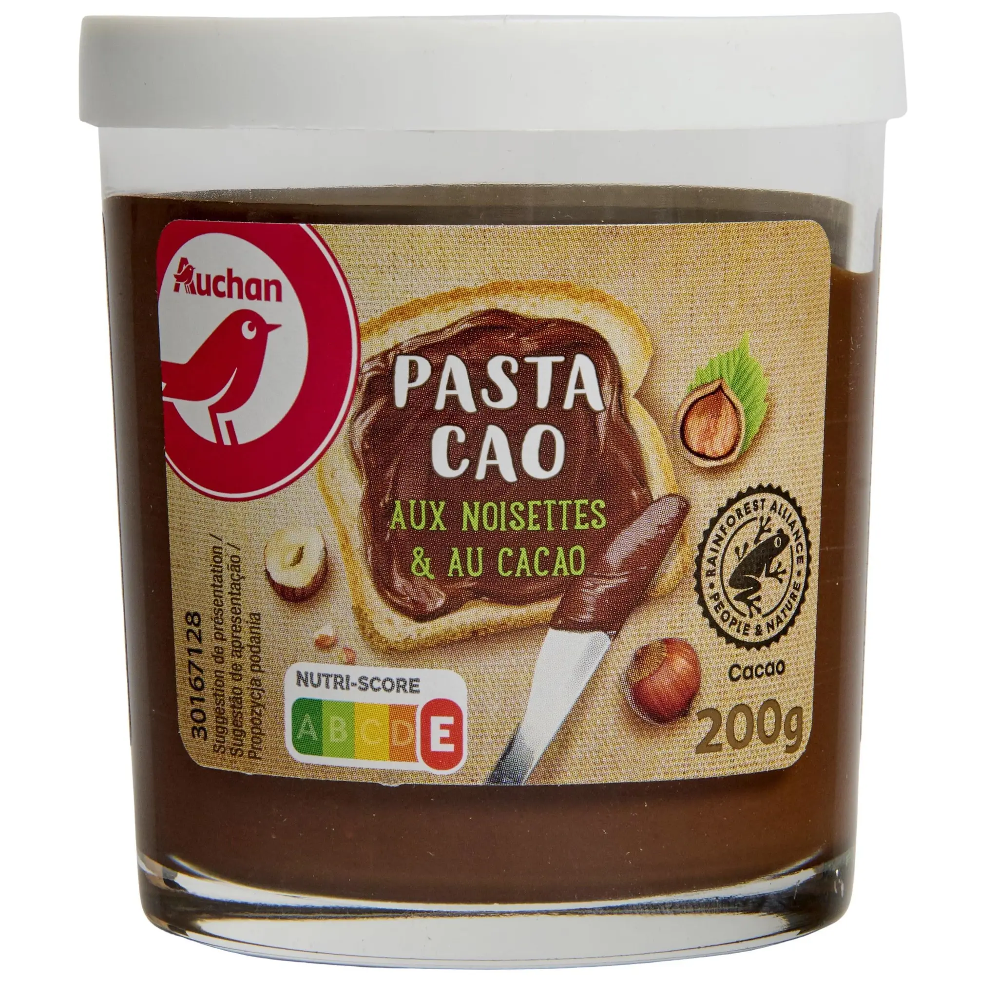 AUCHAN Pasta cao Pâte à tartiner aux noisettes et au cacao