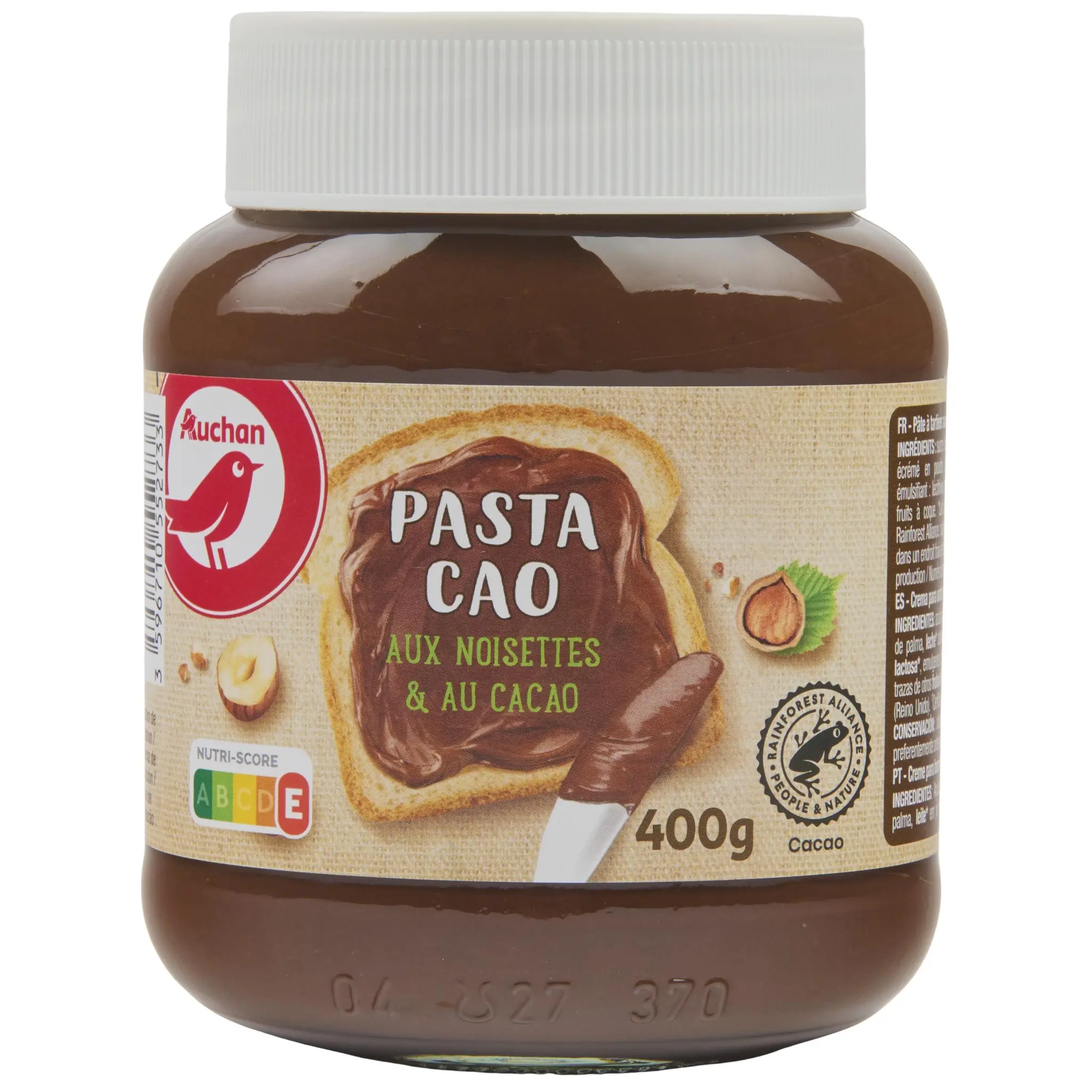 AUCHAN Pasta Cao pâte à tartiner aux noisettes et au cacao