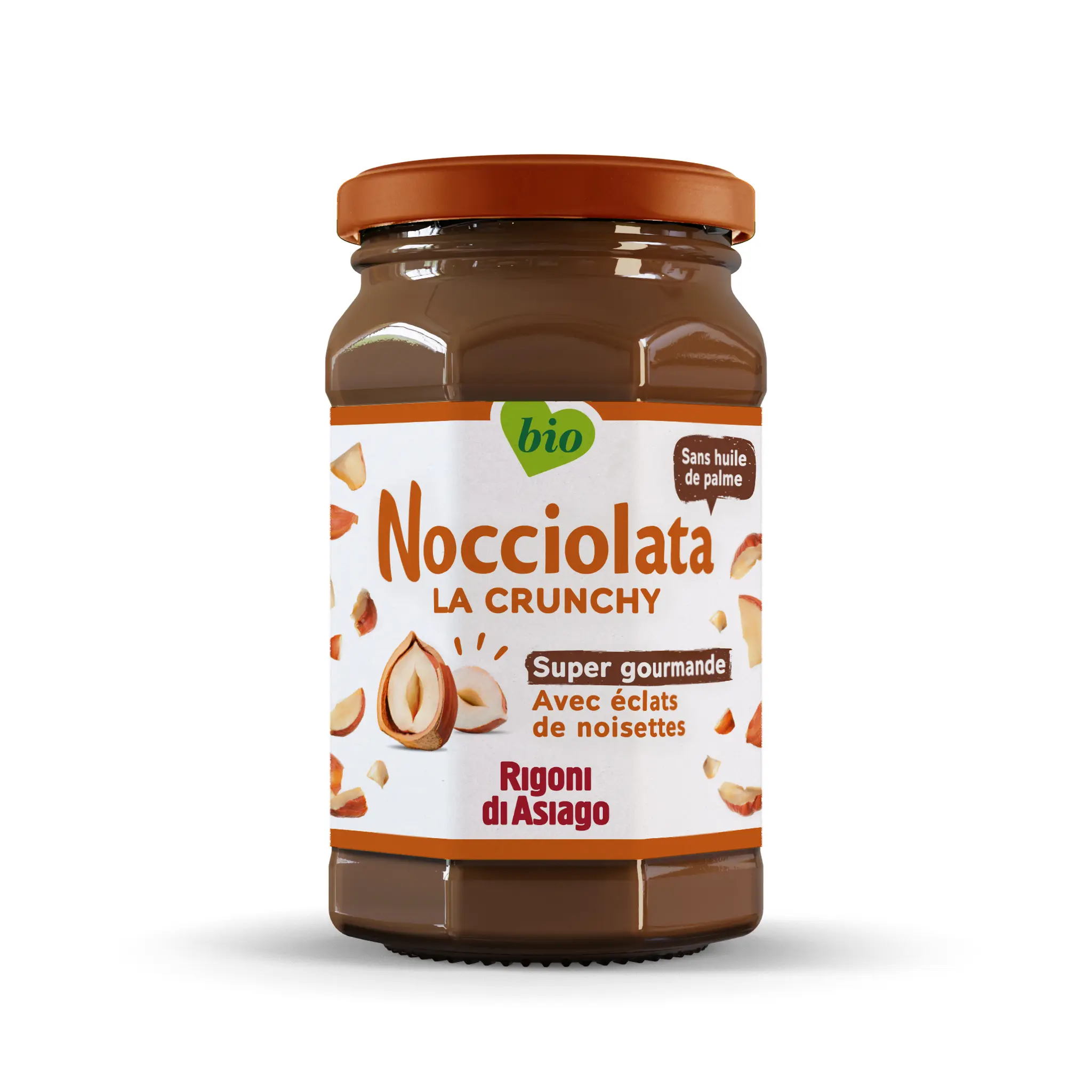 RIGONI DI ASIAGO Nocciolata crunchy pâte à tartiner bio aux éclats de noisettes