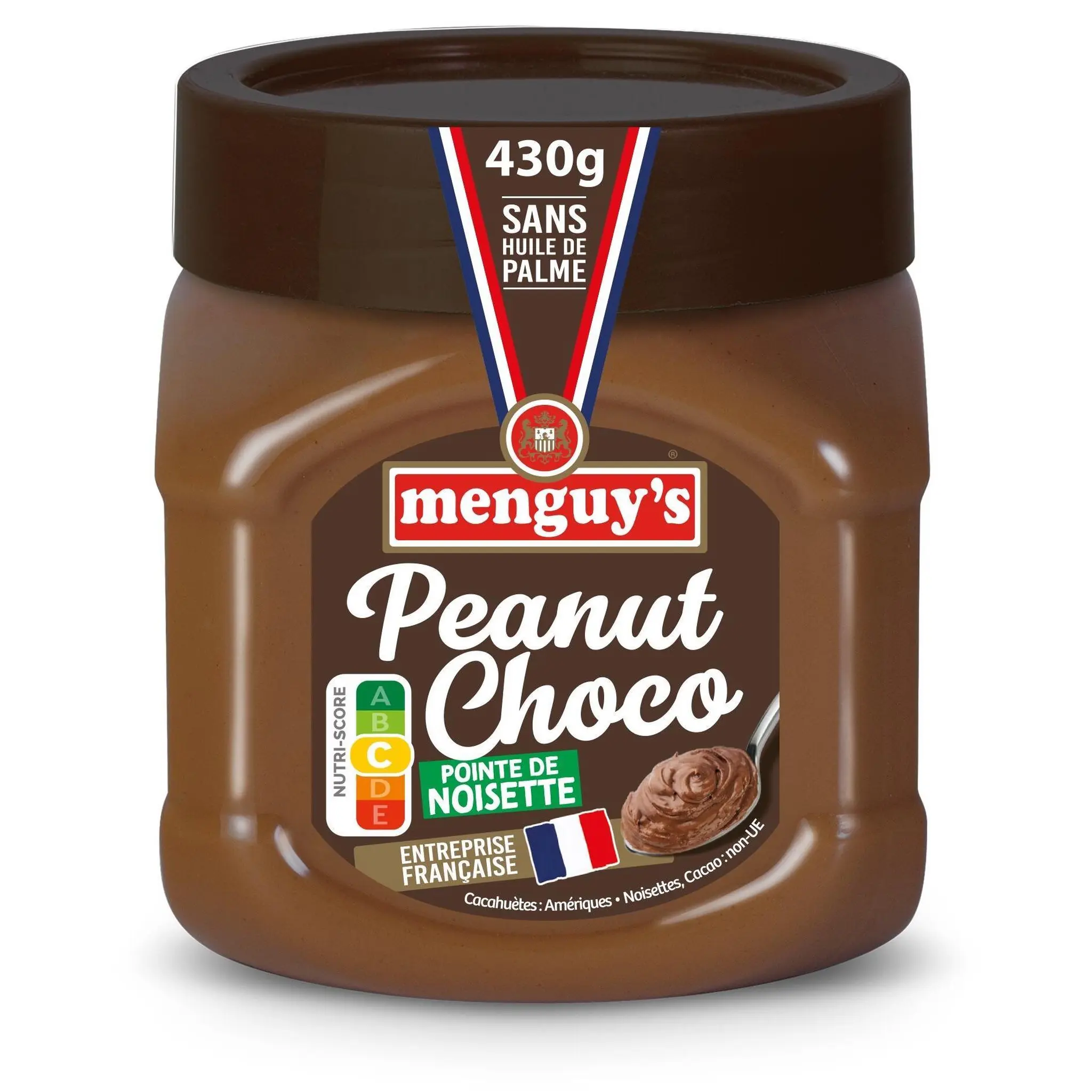 MENGUY'S Beurre de cacahuètes au chocolat et aux noisettes sans huile de palme