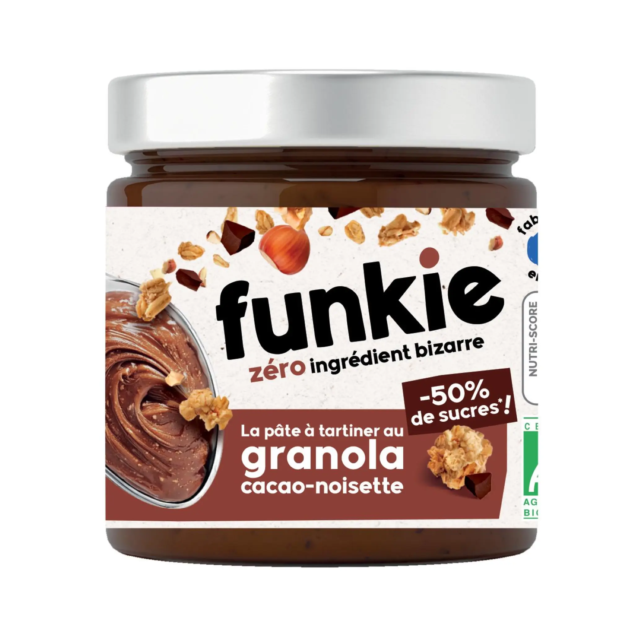 FUNKIE Pâte à tartiner bio au granola cacao noisette