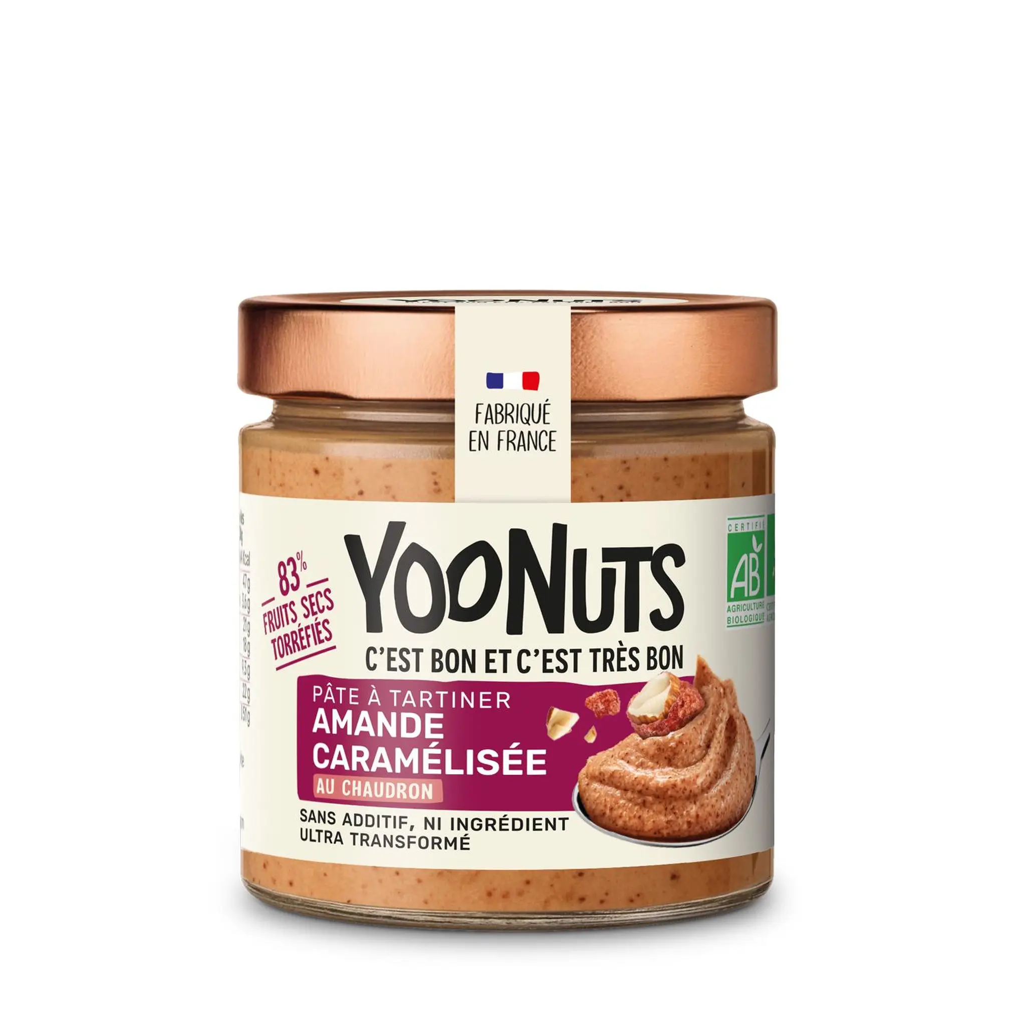 JUSTE BIO Pâte à tartiner bio aux amandes caramélisées