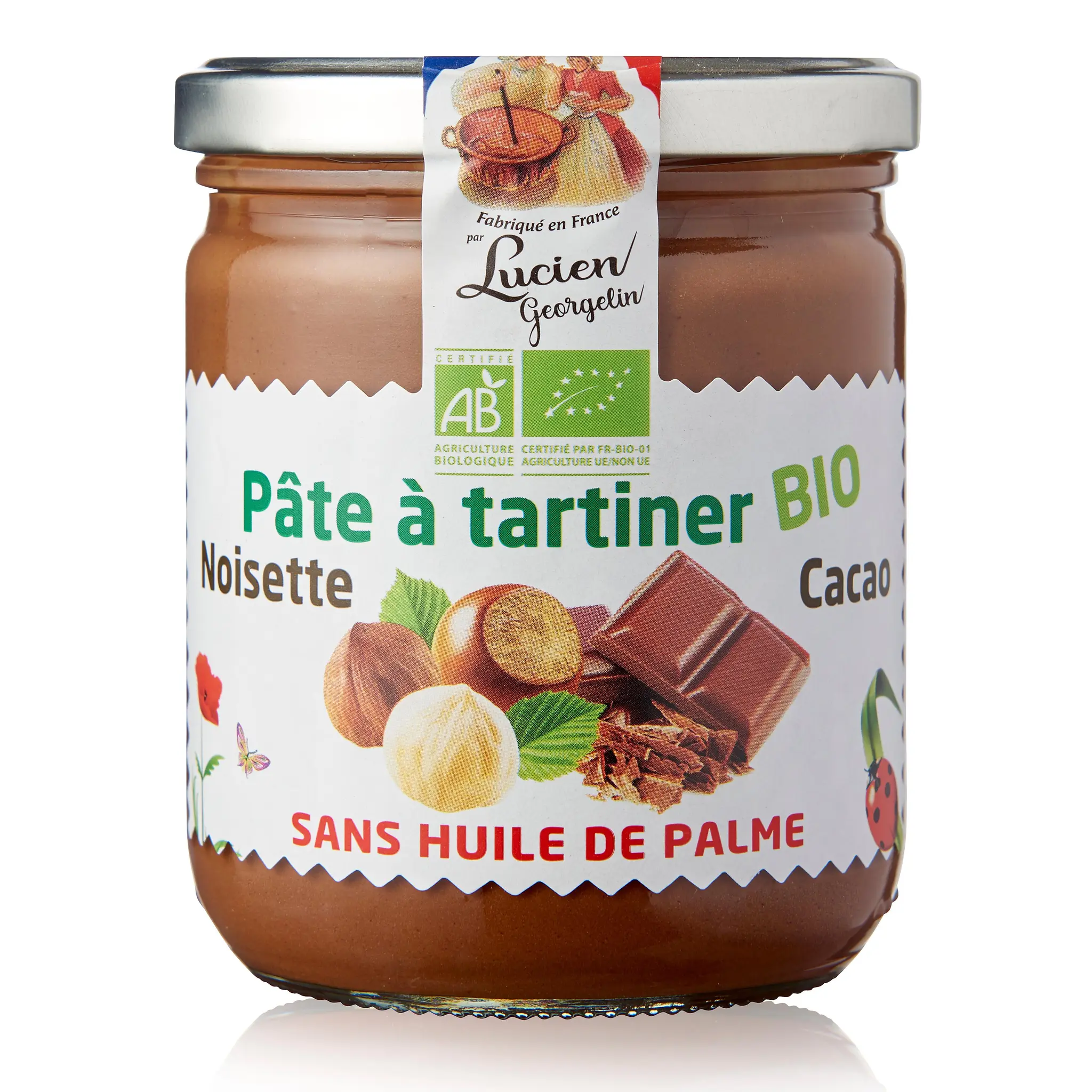 LUCIEN GEORGELIN Pâte à tartiner bio aux noisettes et cacao sans huile de palme