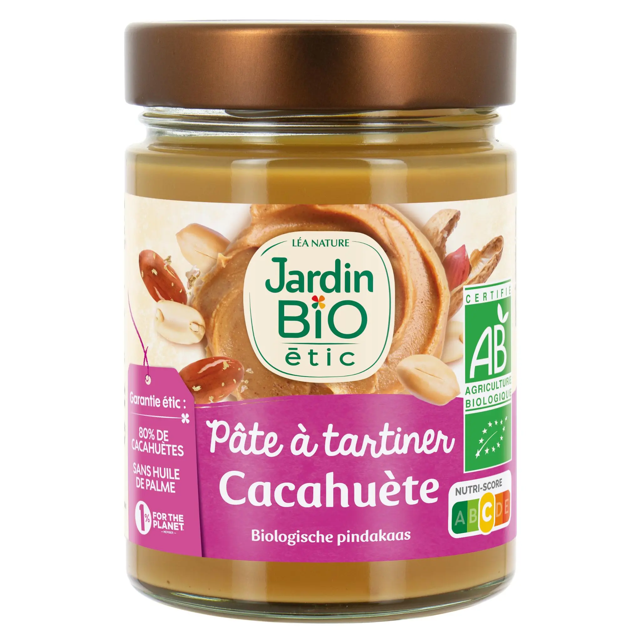 JARDIN BIO Pâte à tartiner à la cacahuète bio sans huile de palme