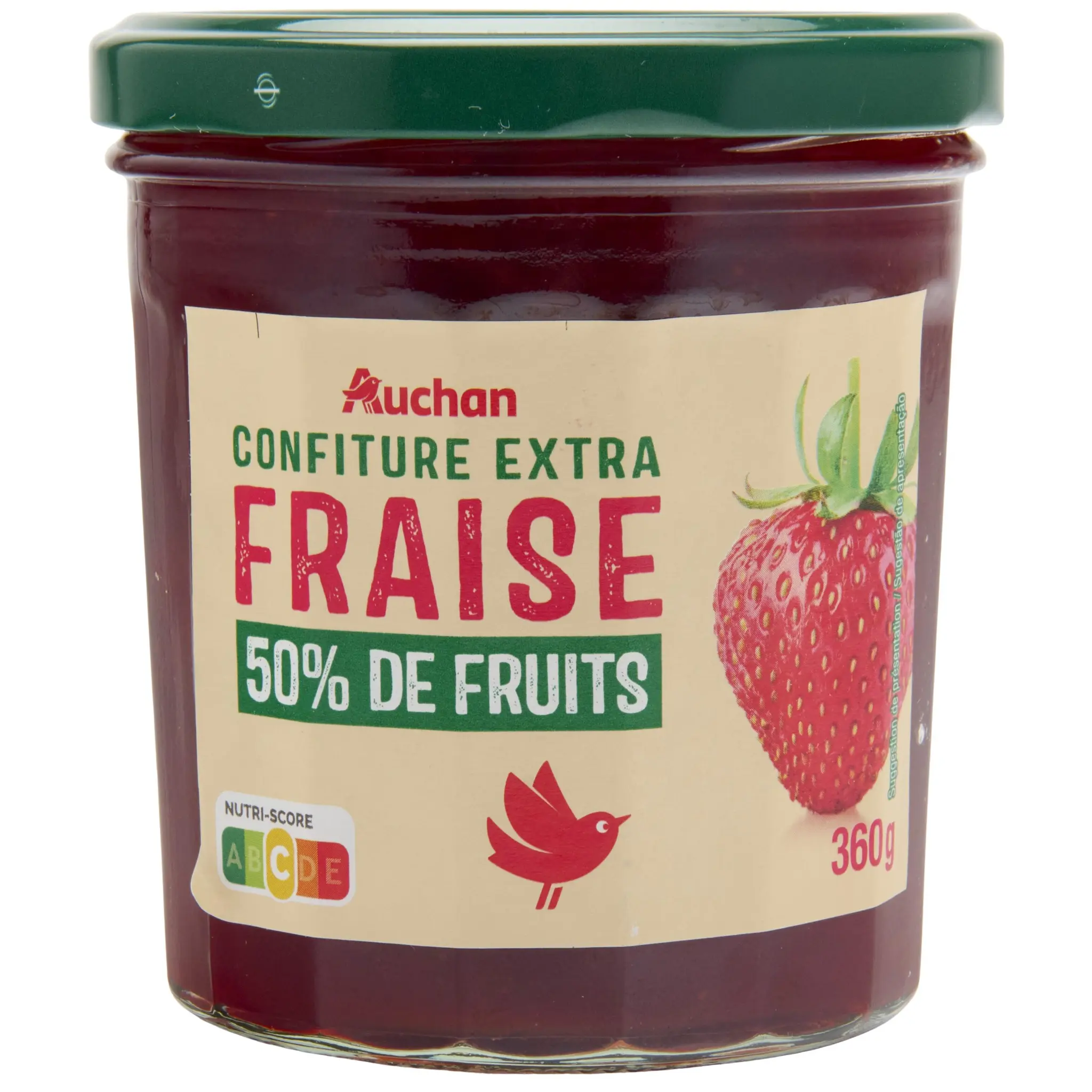 AUCHAN Confiture extra de fraise 50% de fruits