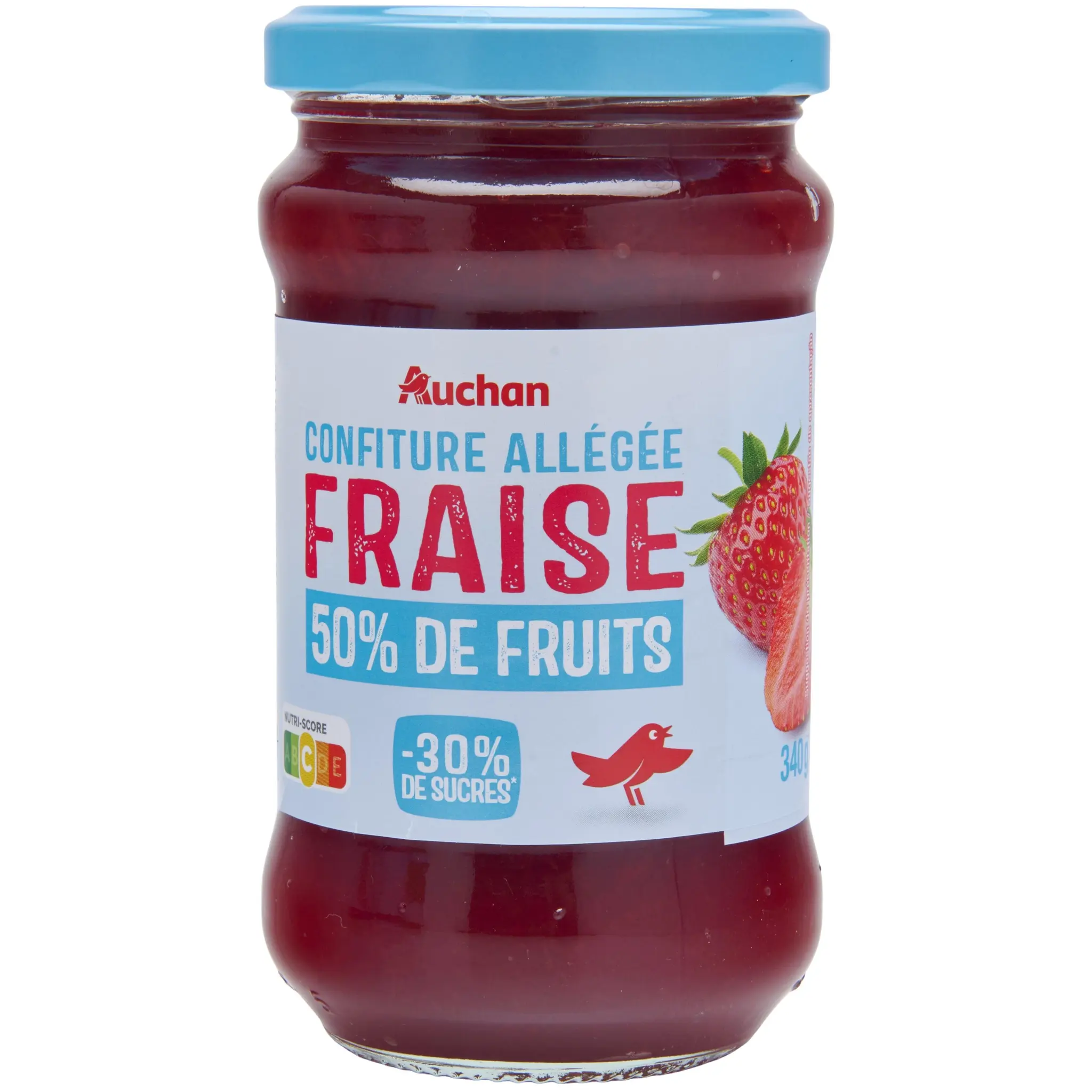 AUCHAN Confiture allégée de fraise 50% de fruits