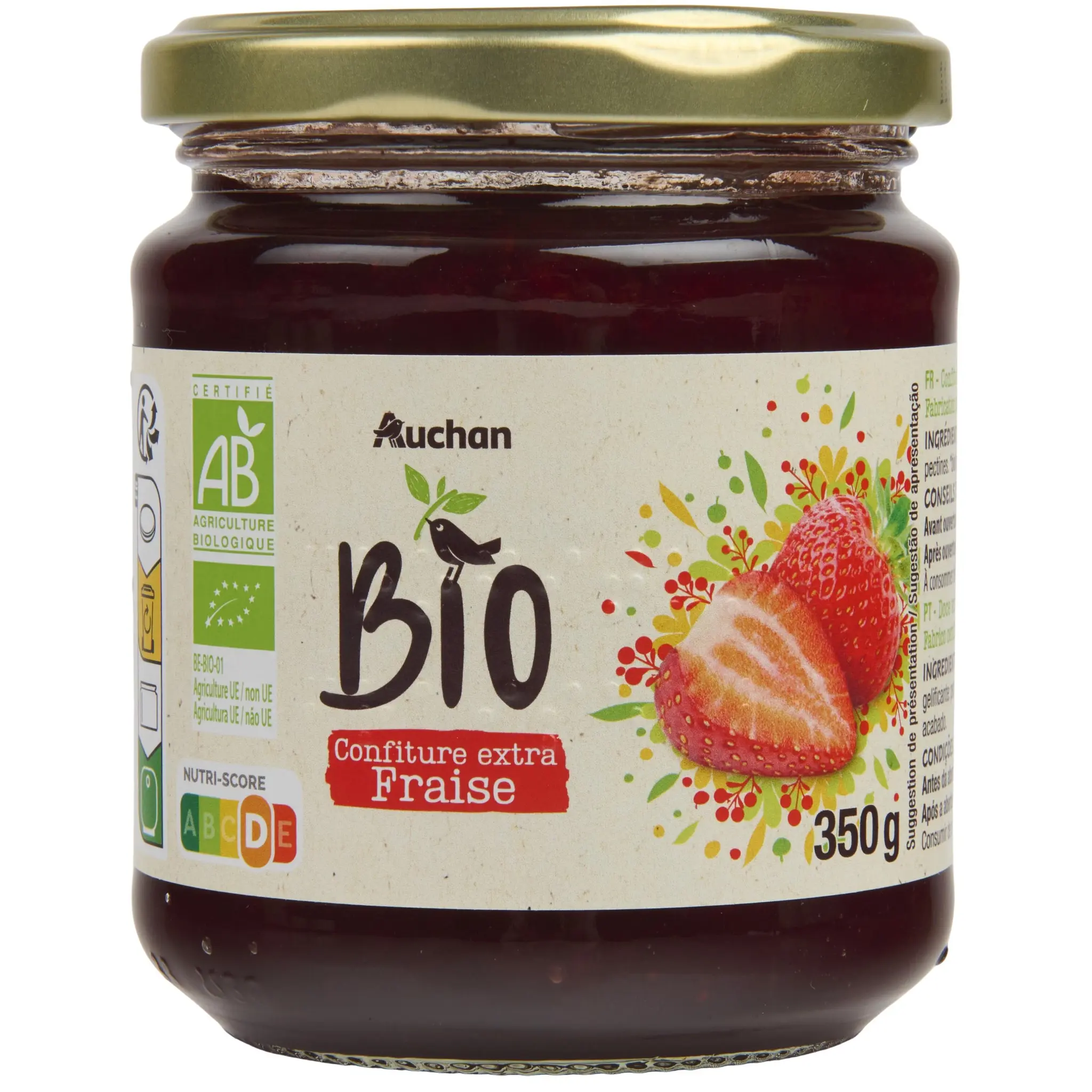 AUCHAN BIO Confiture extra fraise bio