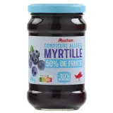 AUCHAN Confiture allégée à la myrtille 50%