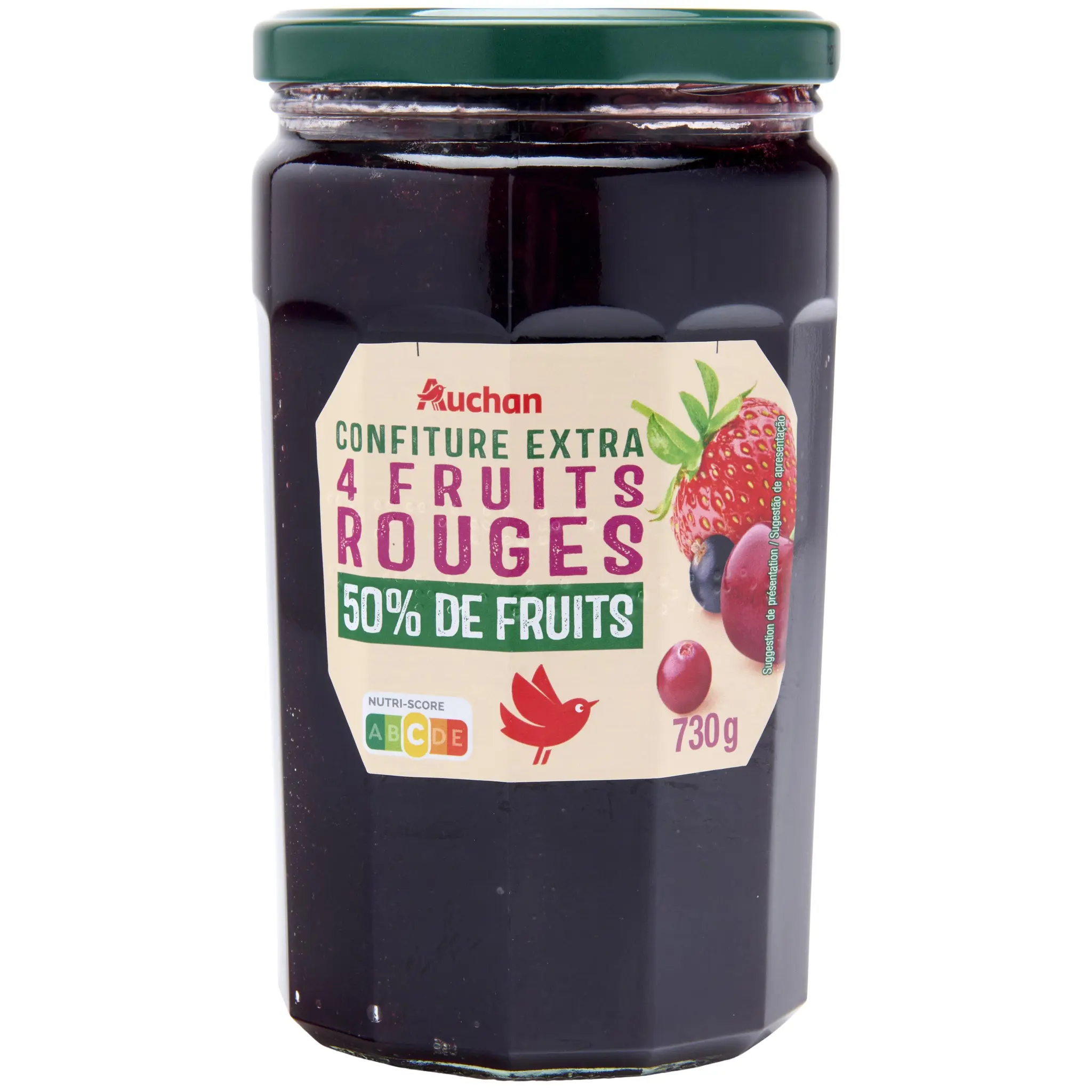 AUCHAN Confiture extra 4 fruits rouges