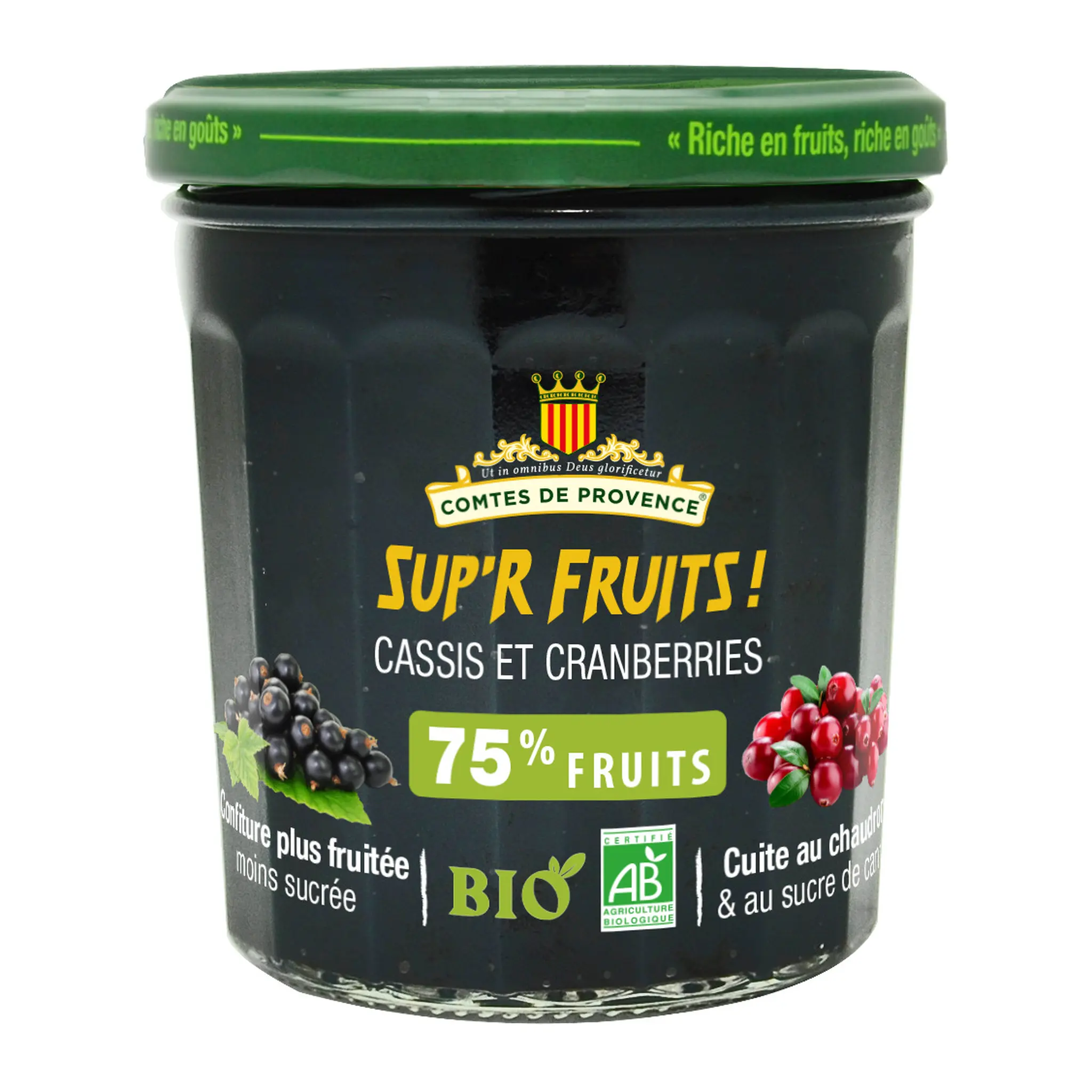 LES COMTES DE PROVENCE Confiture de cassis et cranberries bio