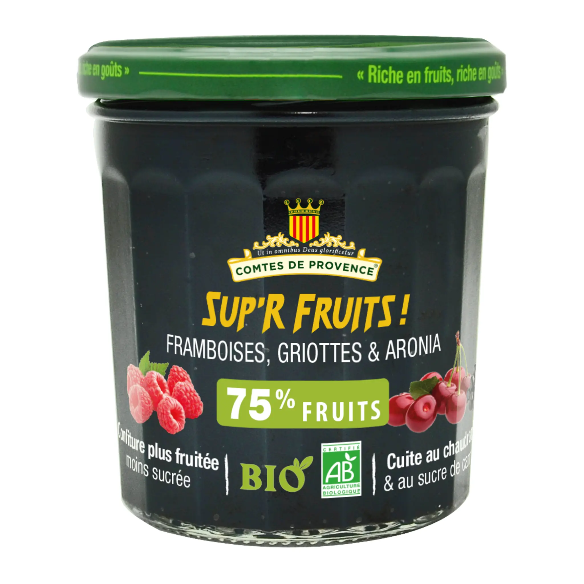LES COMTES DE PROVENCE Confiture de framboises griottes aronia bio