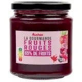 AUCHAN La Gourmande confiture de fruits rouges 65% de fruits