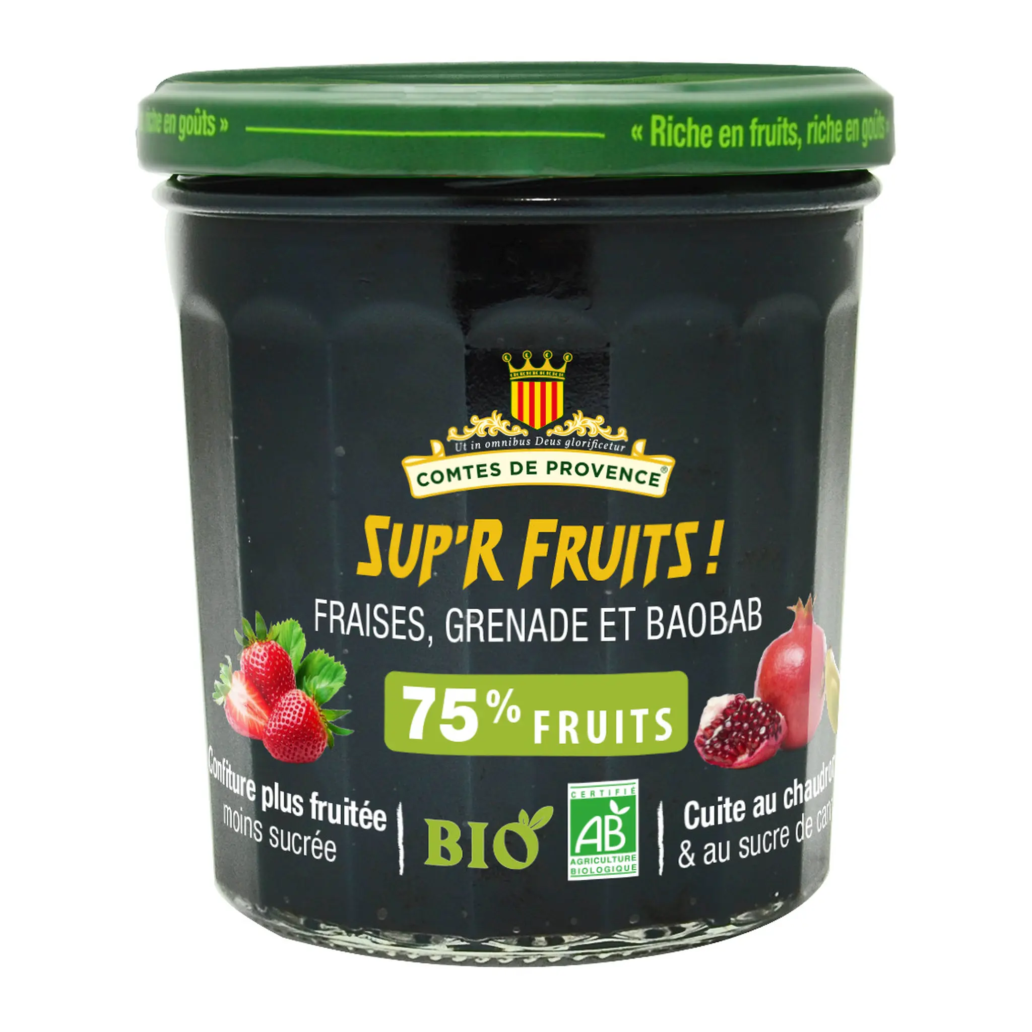 LES COMTES DE PROVENCE Confiture de fraises grenade et baobab bio