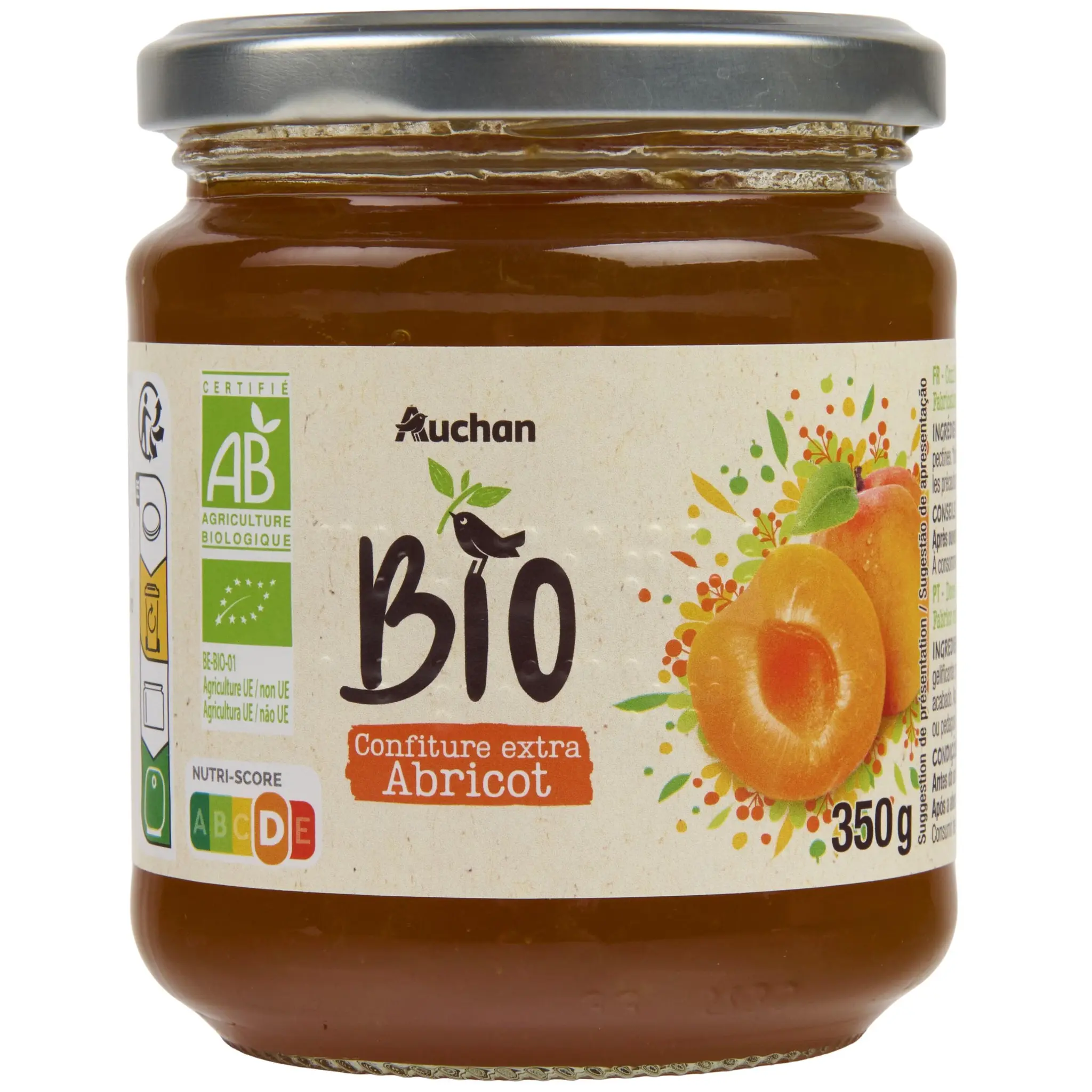 AUCHAN BIO Confiture extra abricot bio