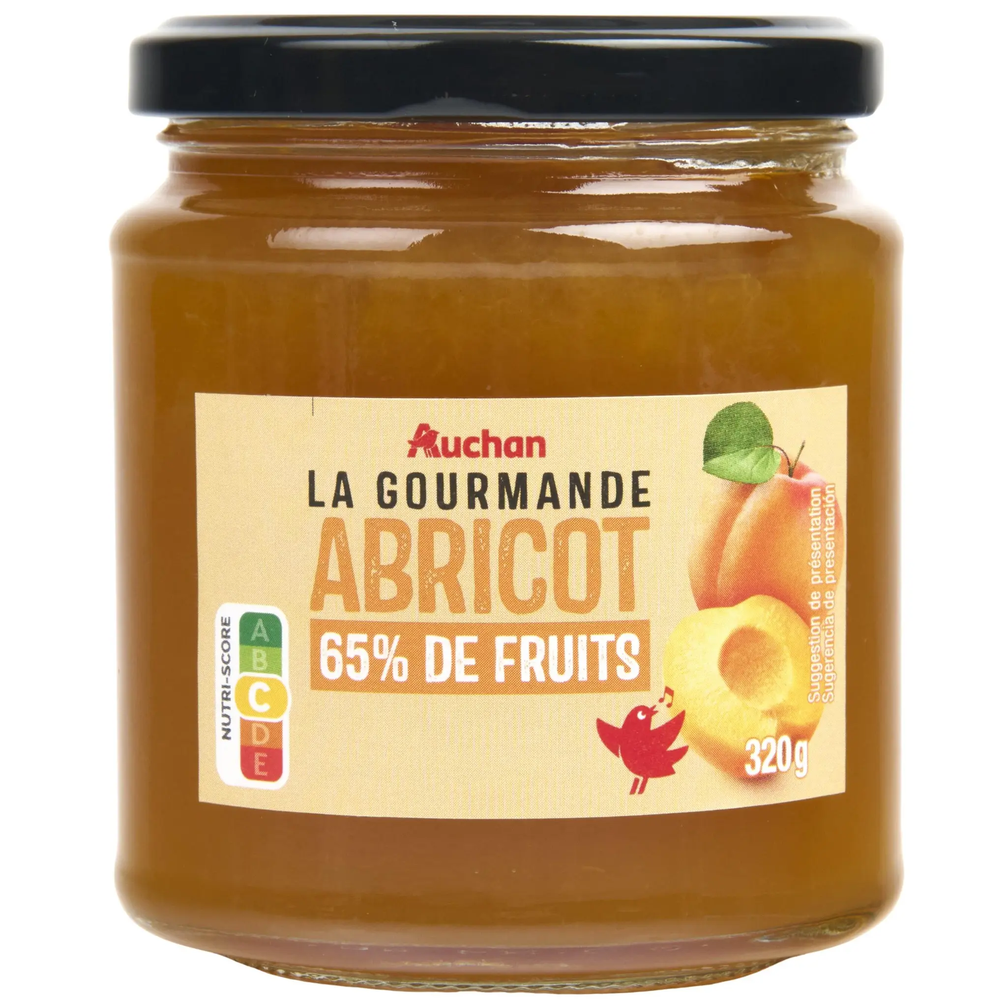 AUCHAN La Gourmande confiture à l'abricot 65% de fruits