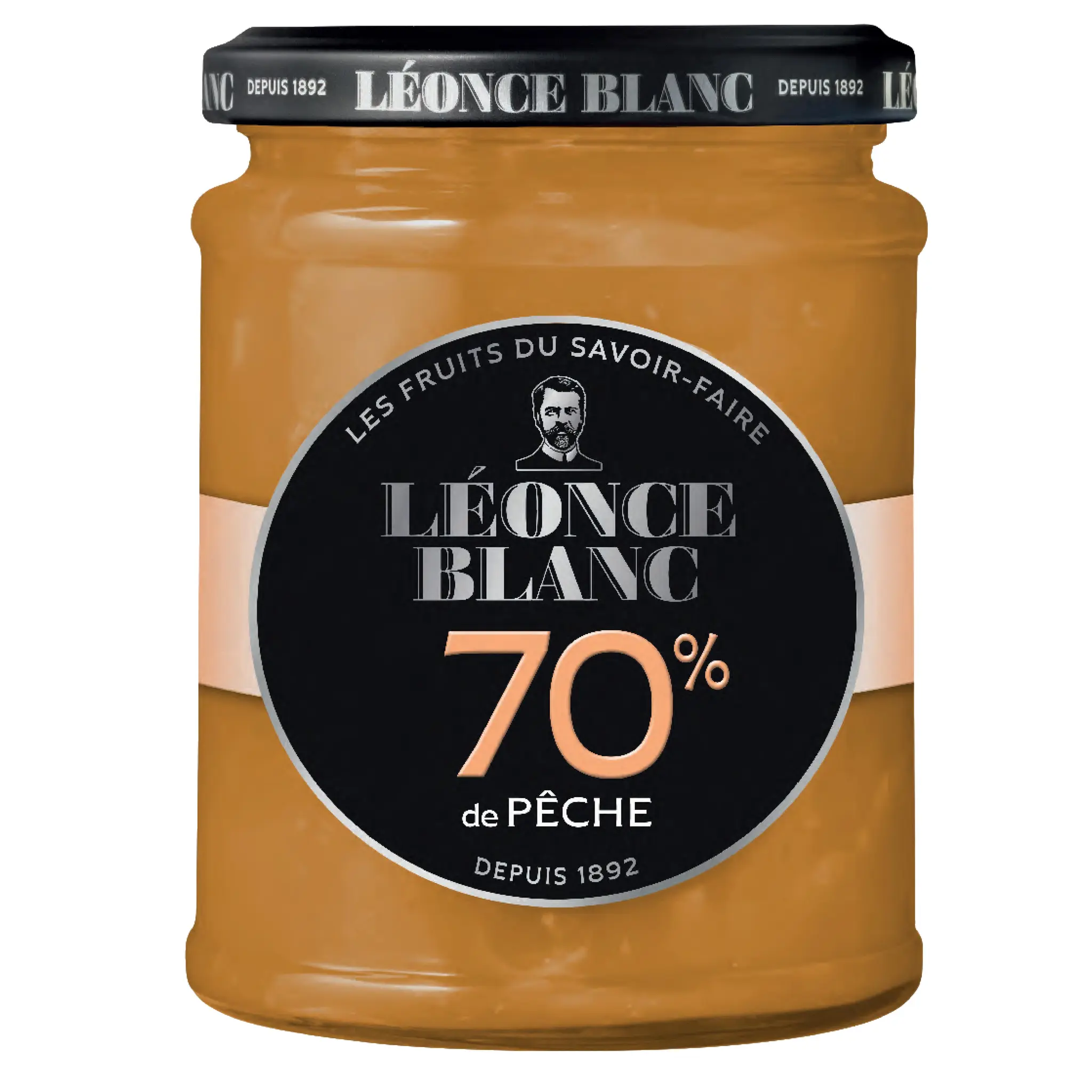 LEONCE BLANC Confiture de pêche 70% de fruits