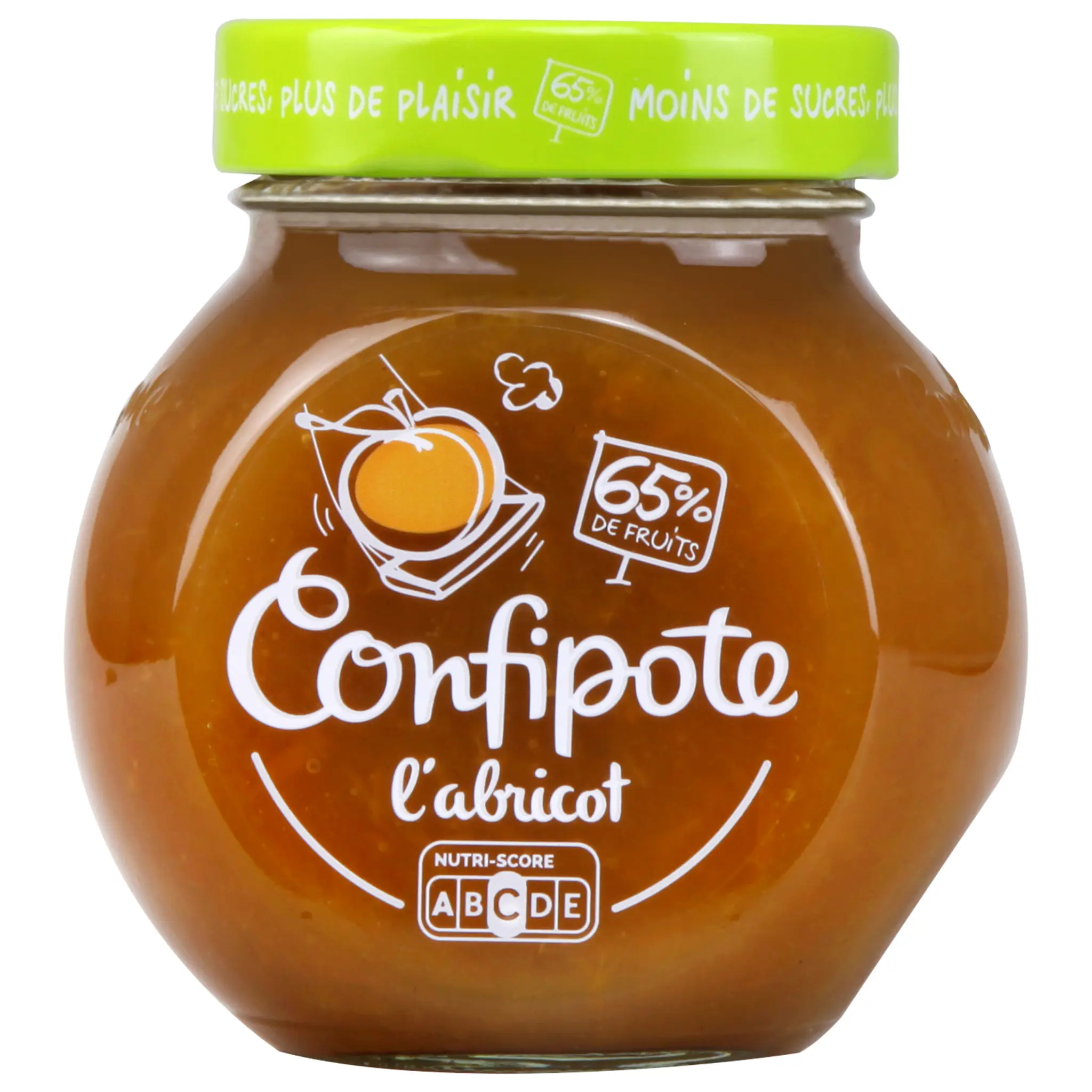 MATERNE Confiture à l'abricot 65% de fruits allégée en sucre