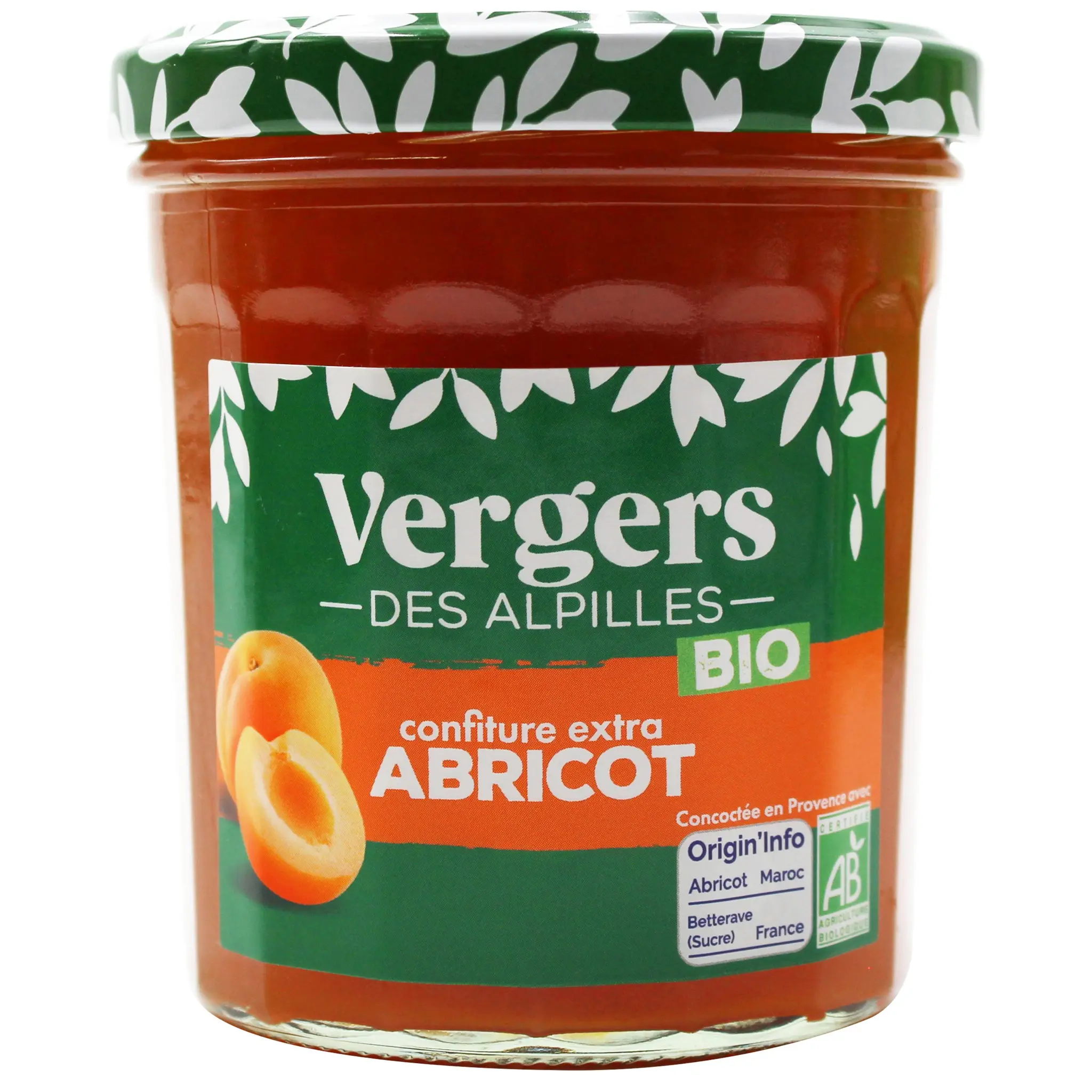 VERGERS DES ALPILLES Confiture extra à l'abricot bio
