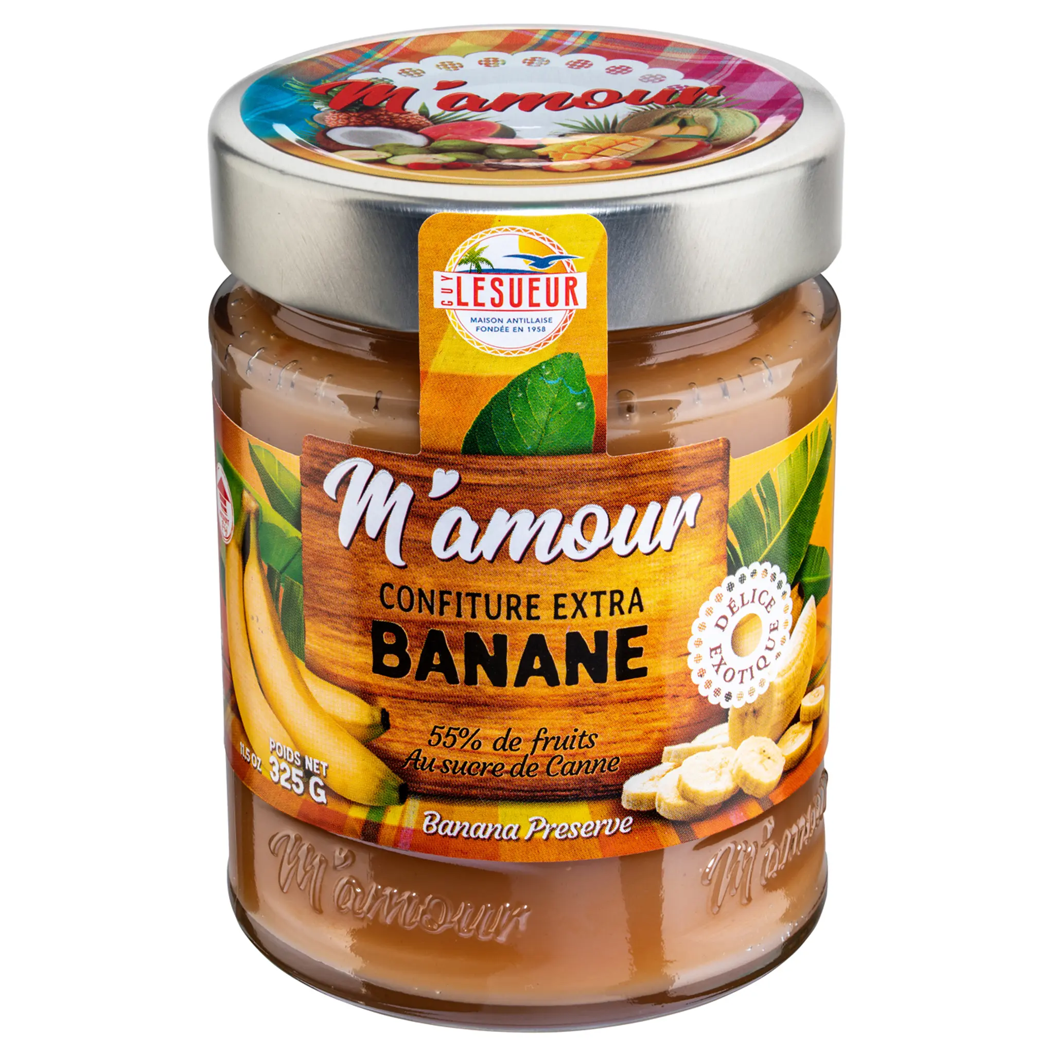 M'AMOUR Confiture extra banana au sucre de canne