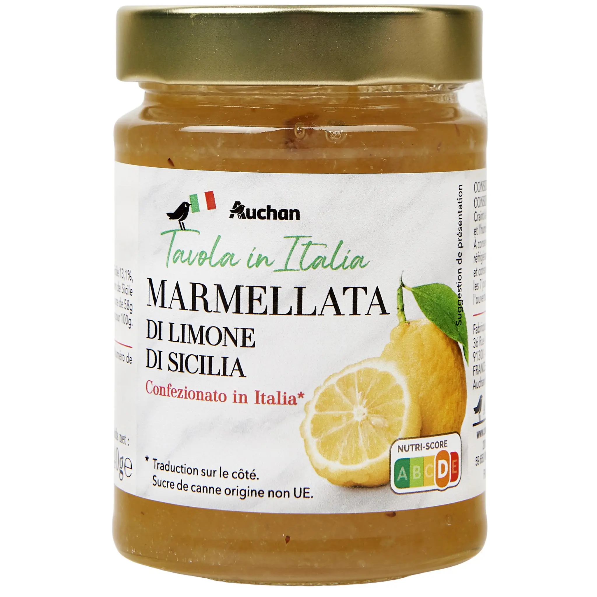 AUCHAN TAVOLA IN ITALIA Marmelade au citron de Sicile