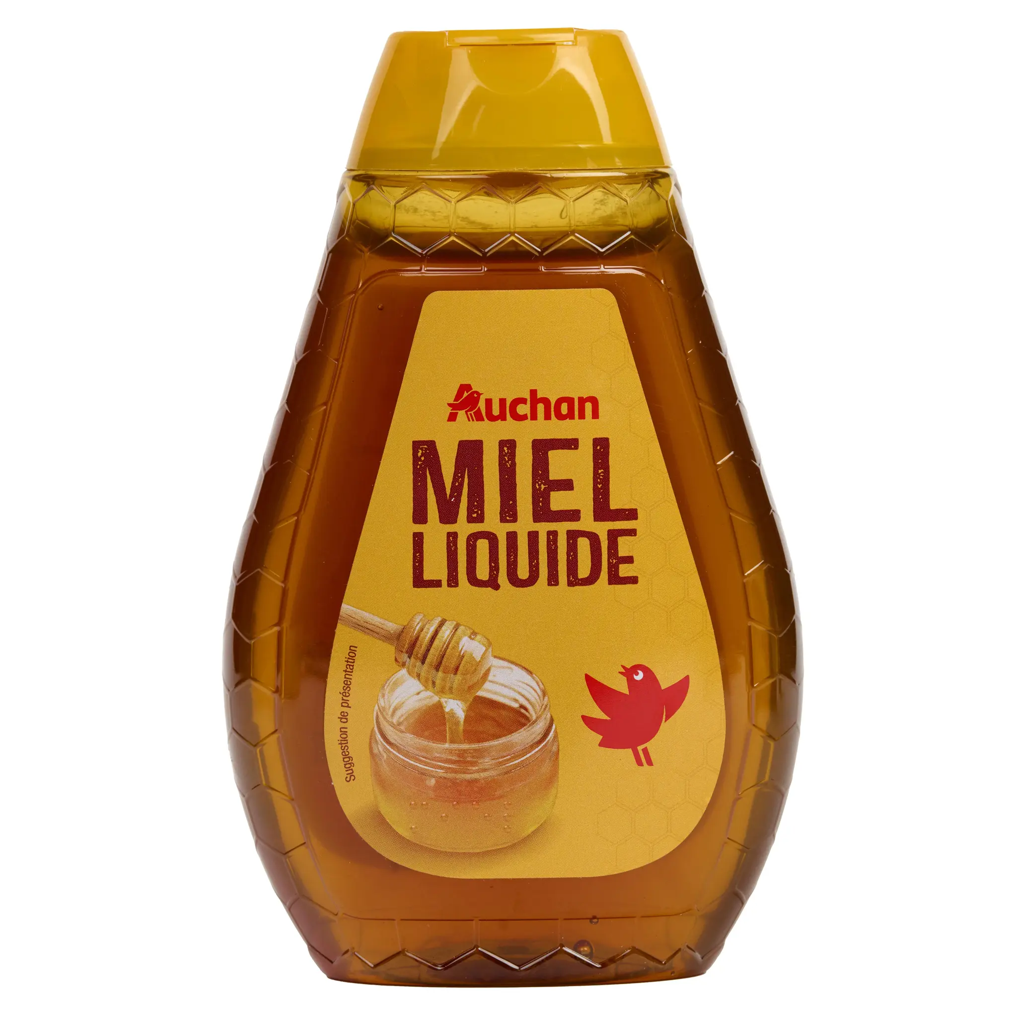 AUCHAN Miel de fleurs liquide équilibré et fleuri en flacon doseur