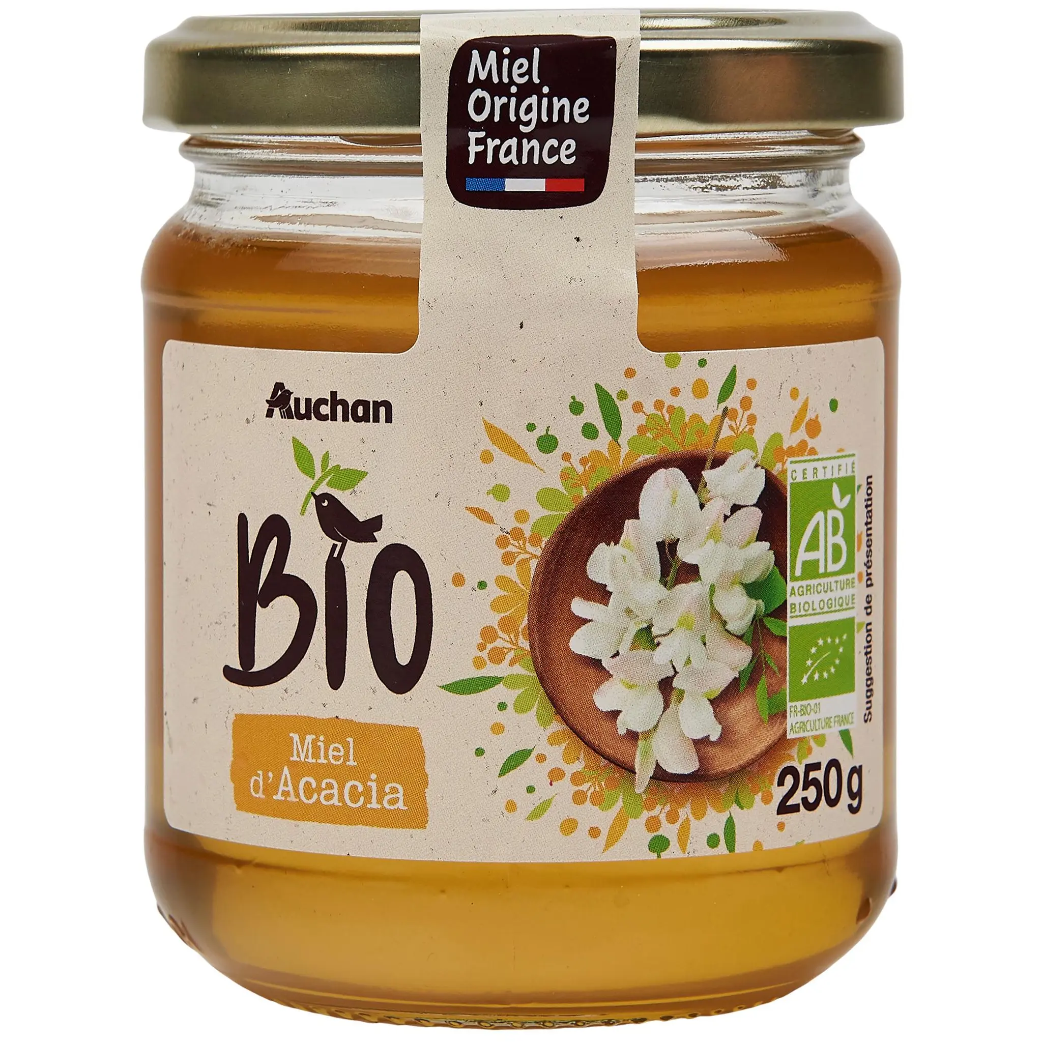 AUCHAN BIO CULTIVONS LE BON Miel liquide d'Acacia