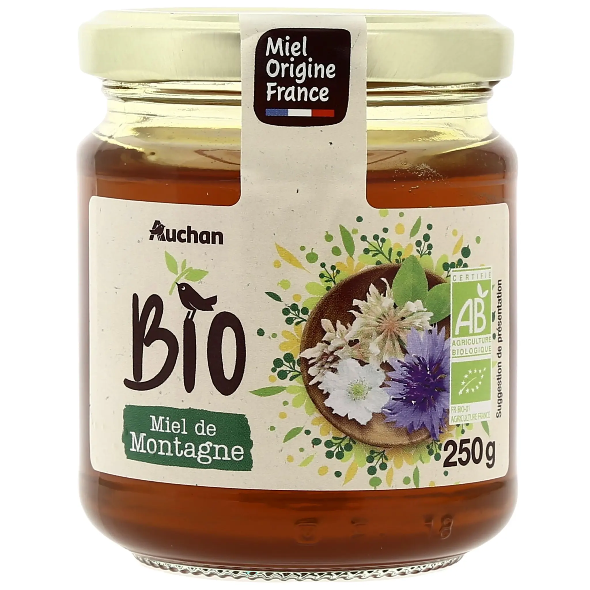 AUCHAN BIO CULTIVONS LE BON Miel liquide de montagne