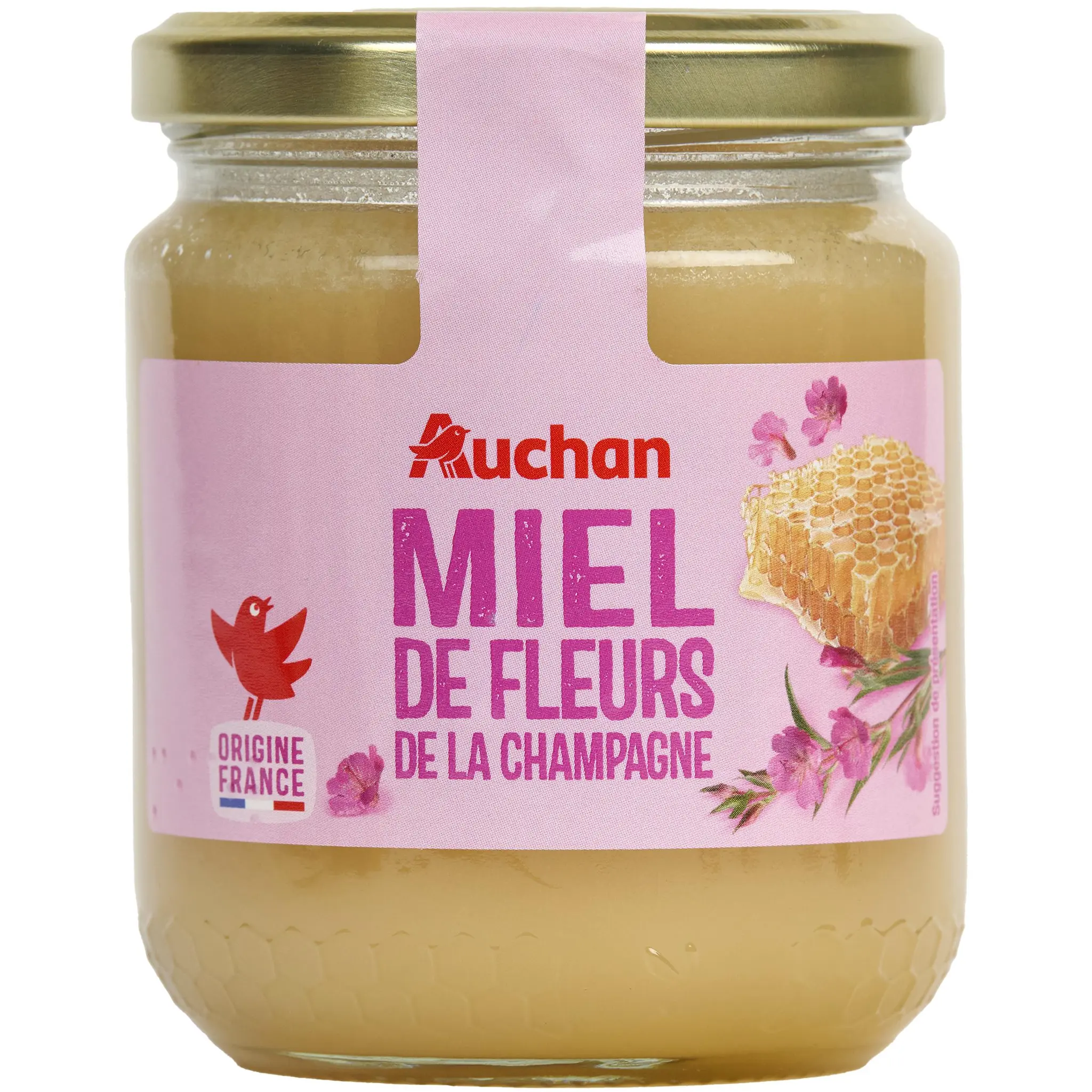 AUCHAN GOURMET CULTIVONS LE BON Miel de fleurs de la Champagne crémeux et légèrement fruité